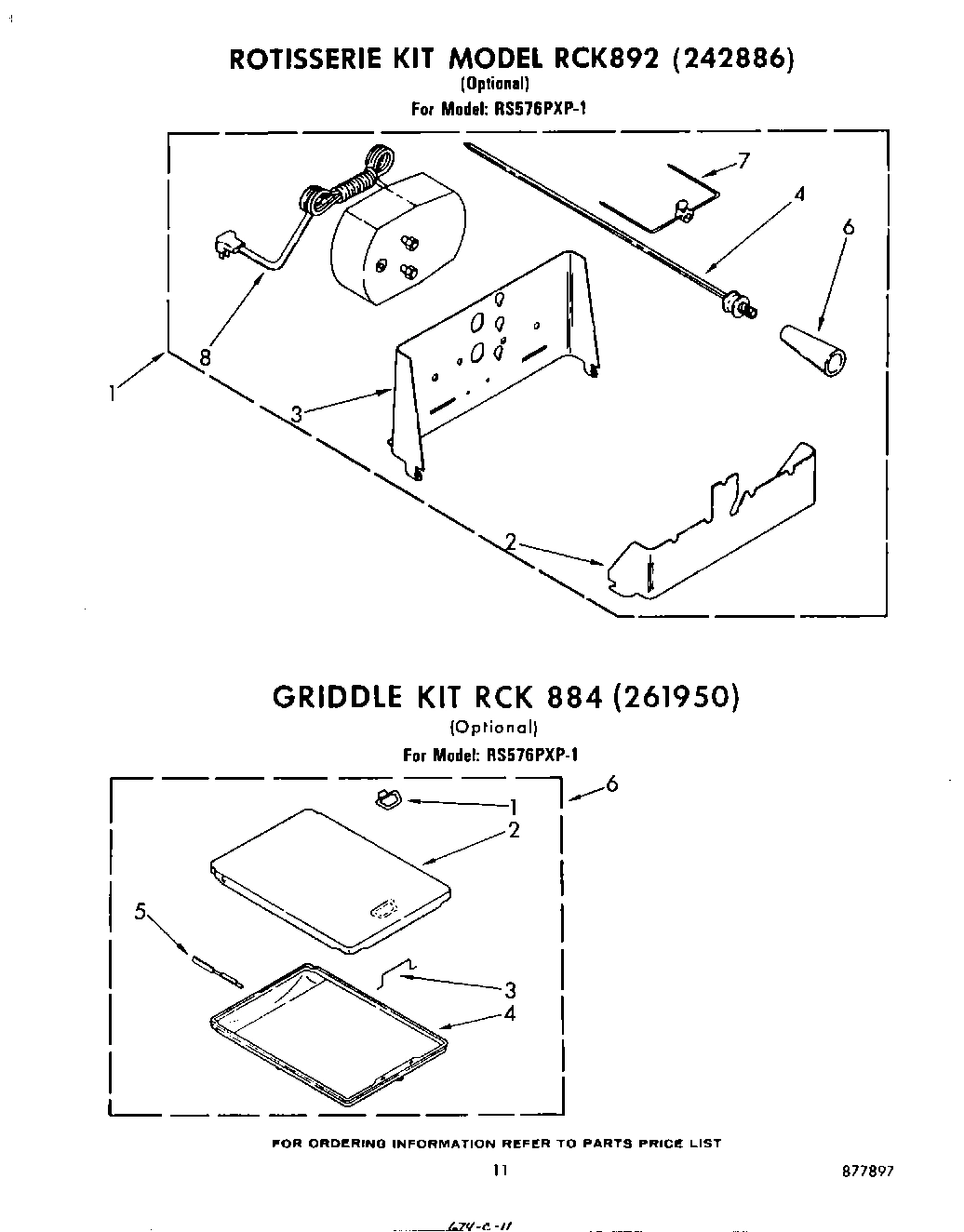 09 - ROTISSERIE RCK892 , GRIDDLE RCK884