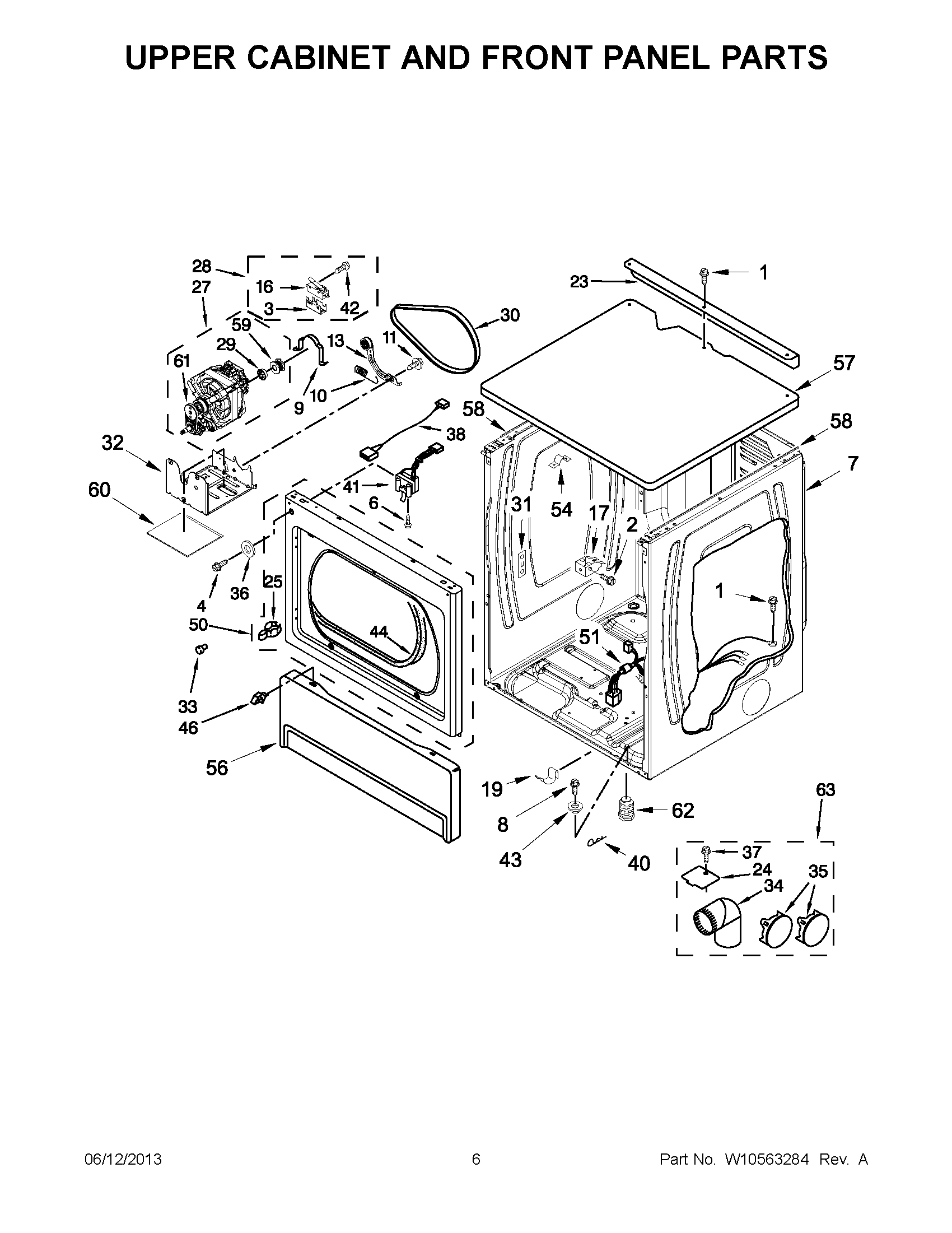 03 - UPPER CABINET AND FRONT PANEL PARTS