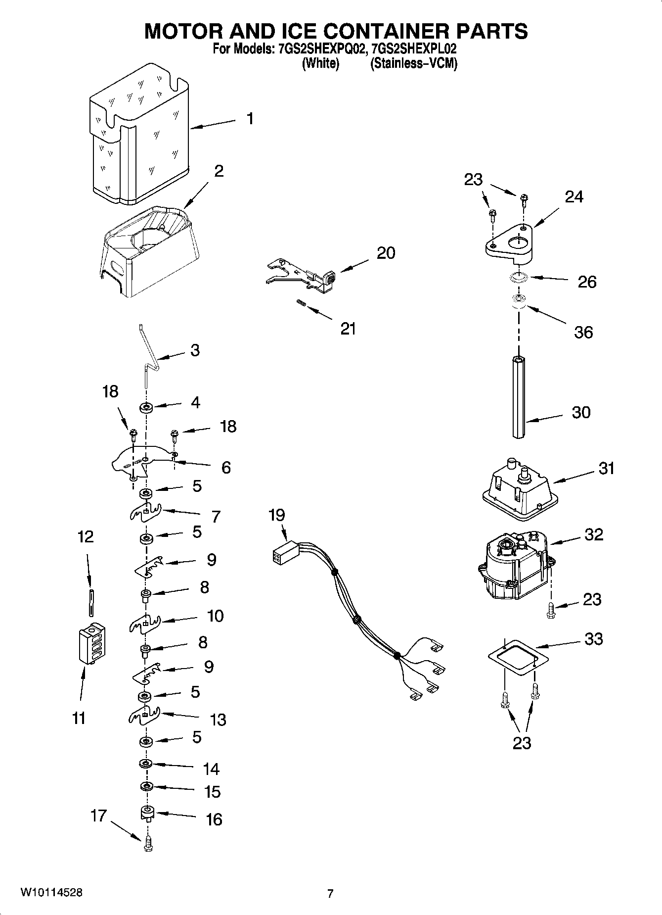 05 - MOTOR AND ICE CONTAINER PARTS