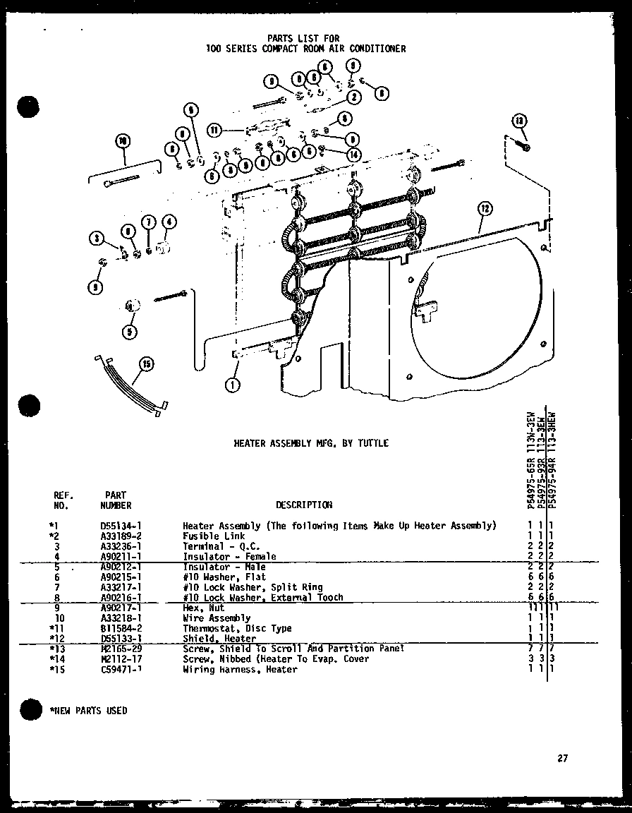 05 - HEATER ASSY MFG. BY TUTTLE