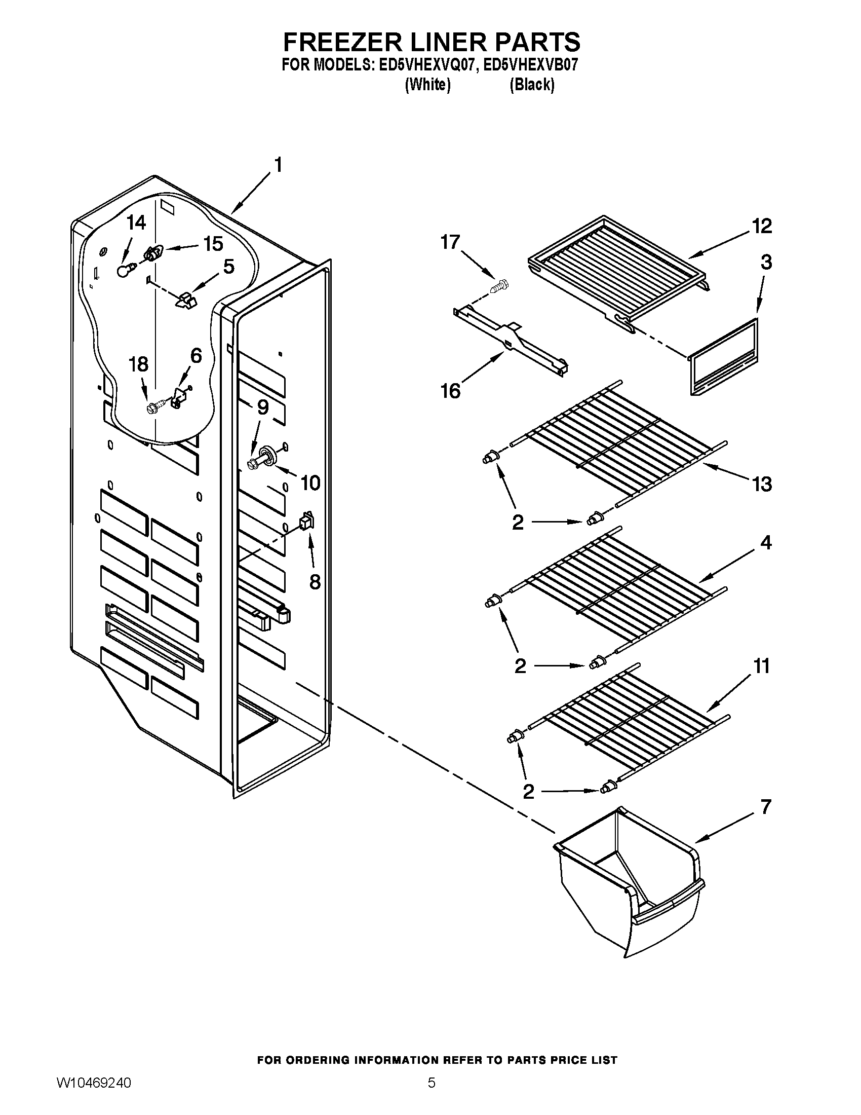 04 - FREEZER LINER PARTS