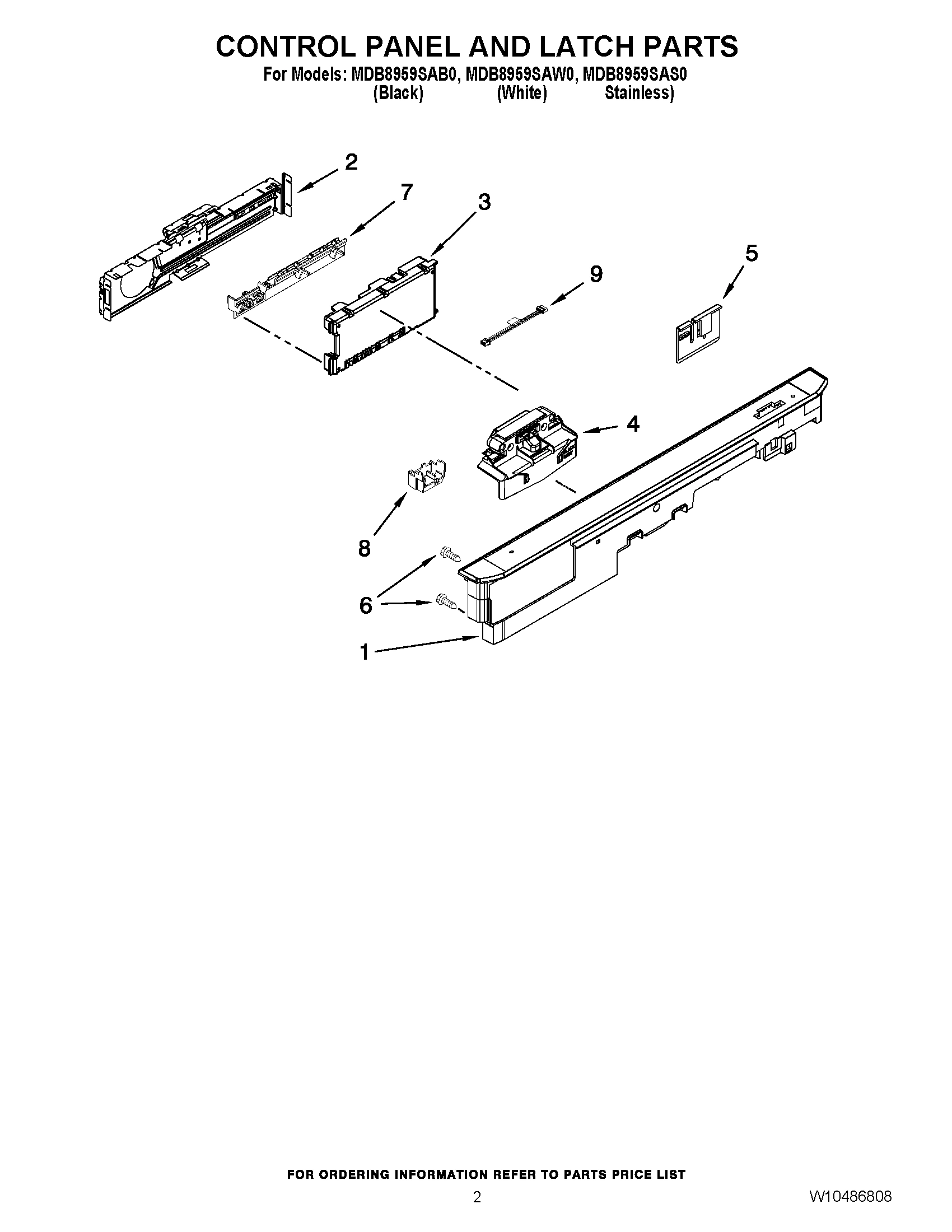 02 - CONTROL PANEL AND LATCH PARTS