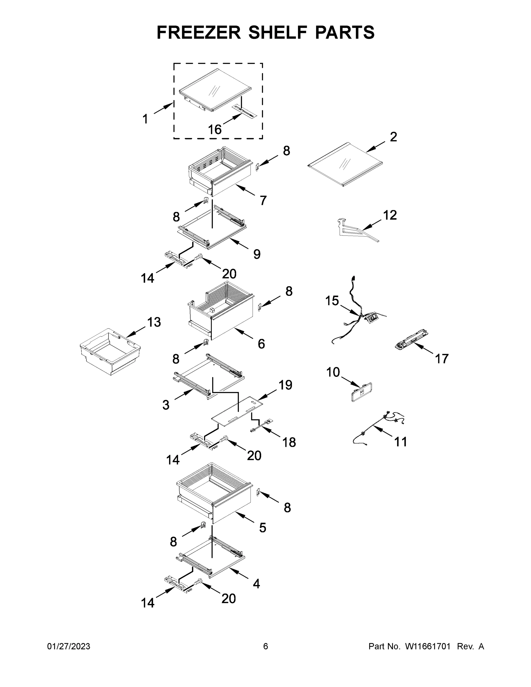 04 - FREEZER SHELF PARTS