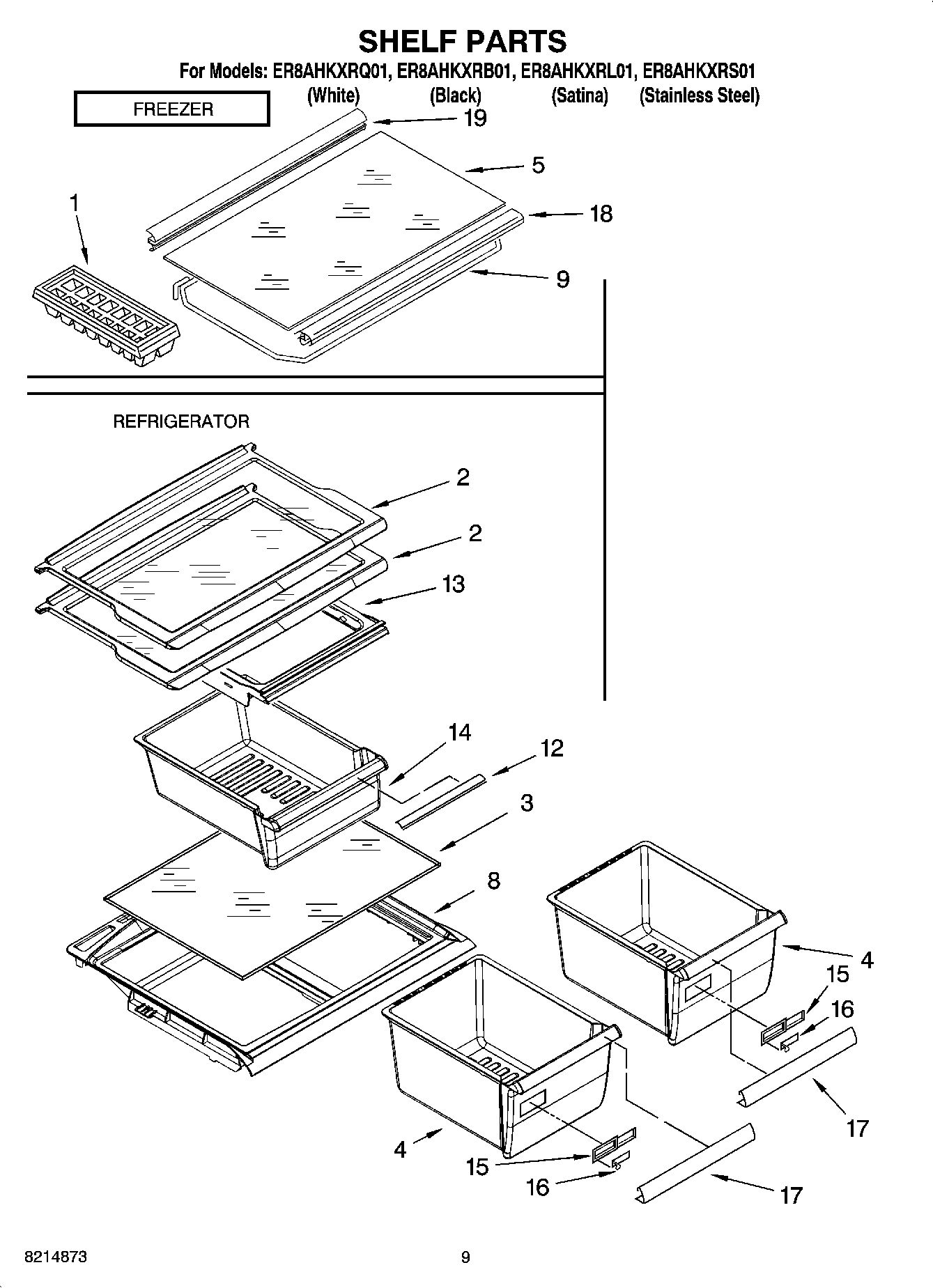 05 - SHELF PARTS, OPTIONAL PARTS (NOT INCLUDED)