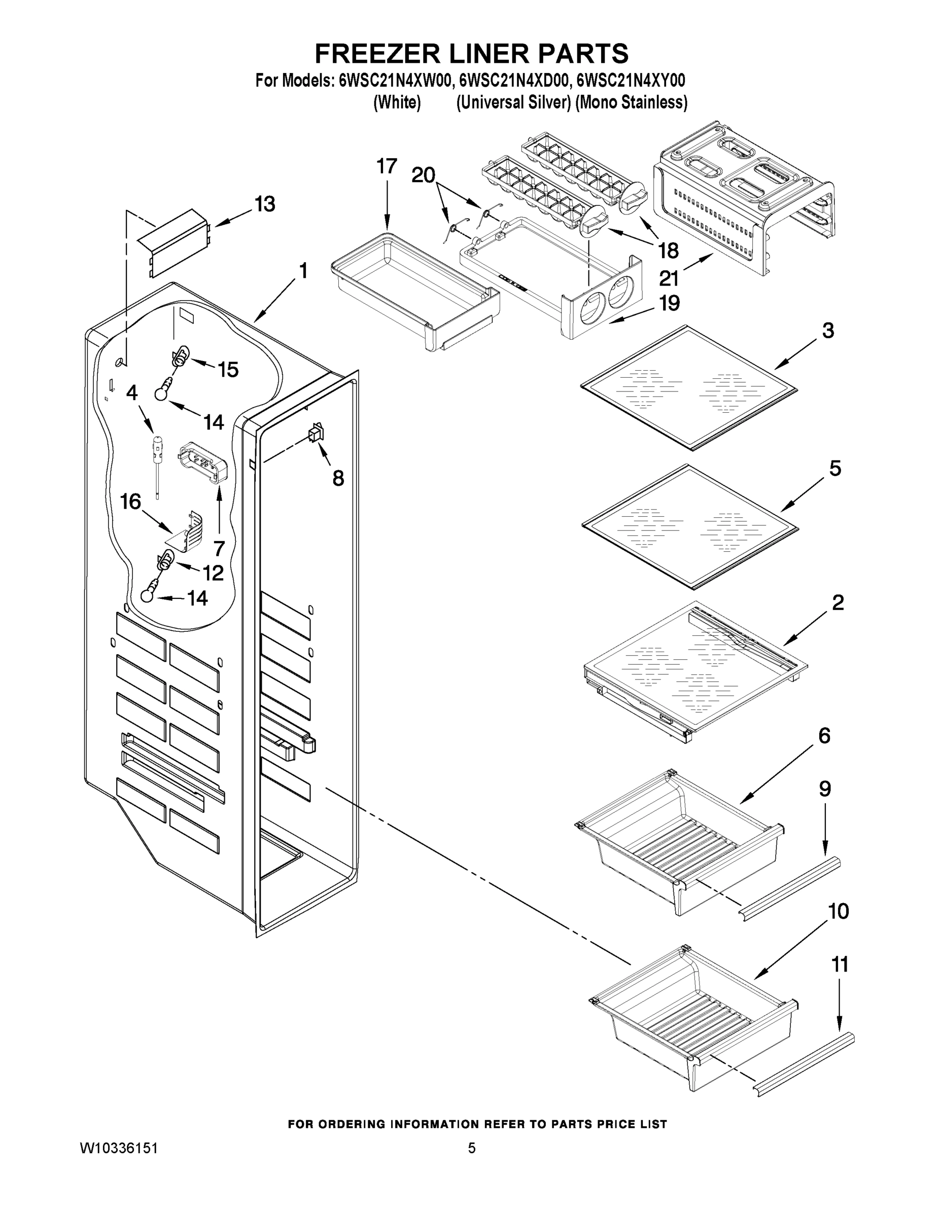 04 - FREEZER LINER PARTS
