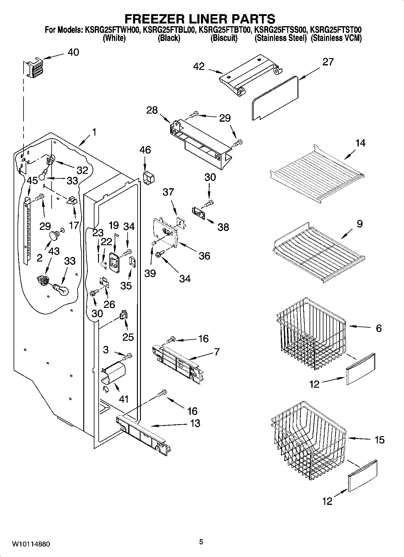 04 - FREEZER LINER PARTS