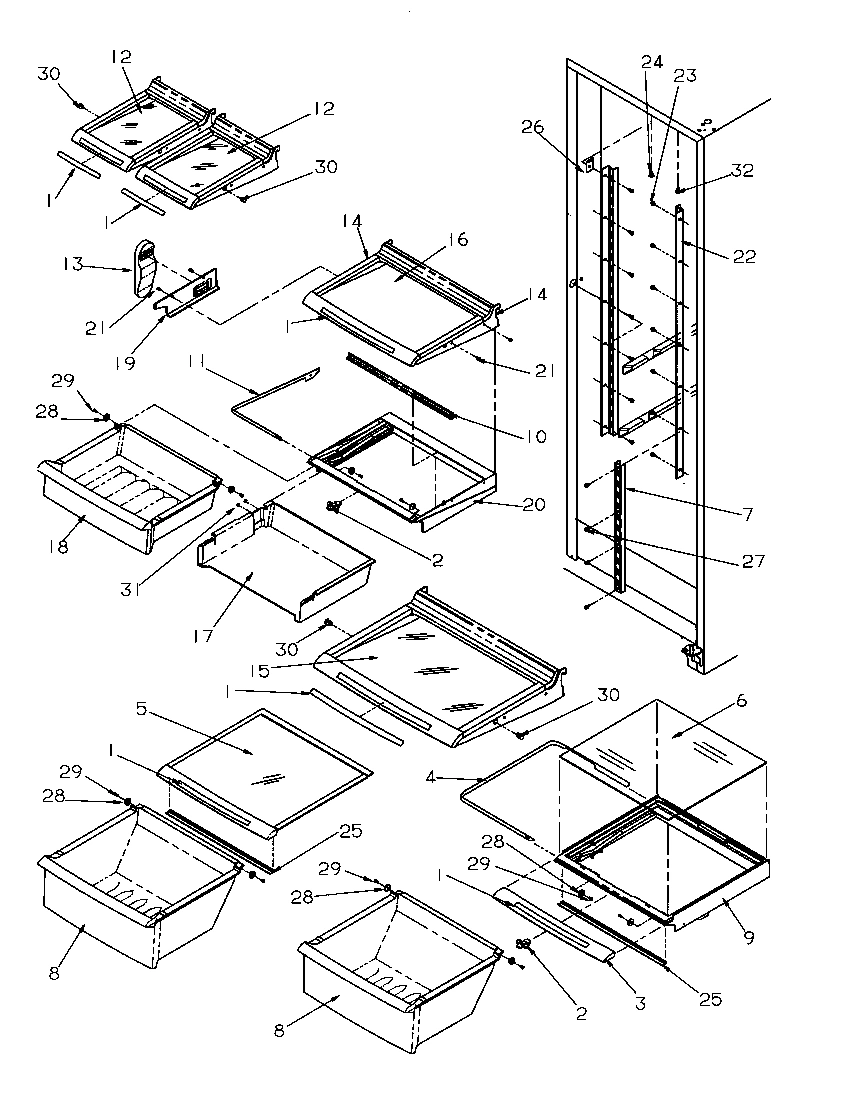 13 - REF SHELVING AND DRAWERS