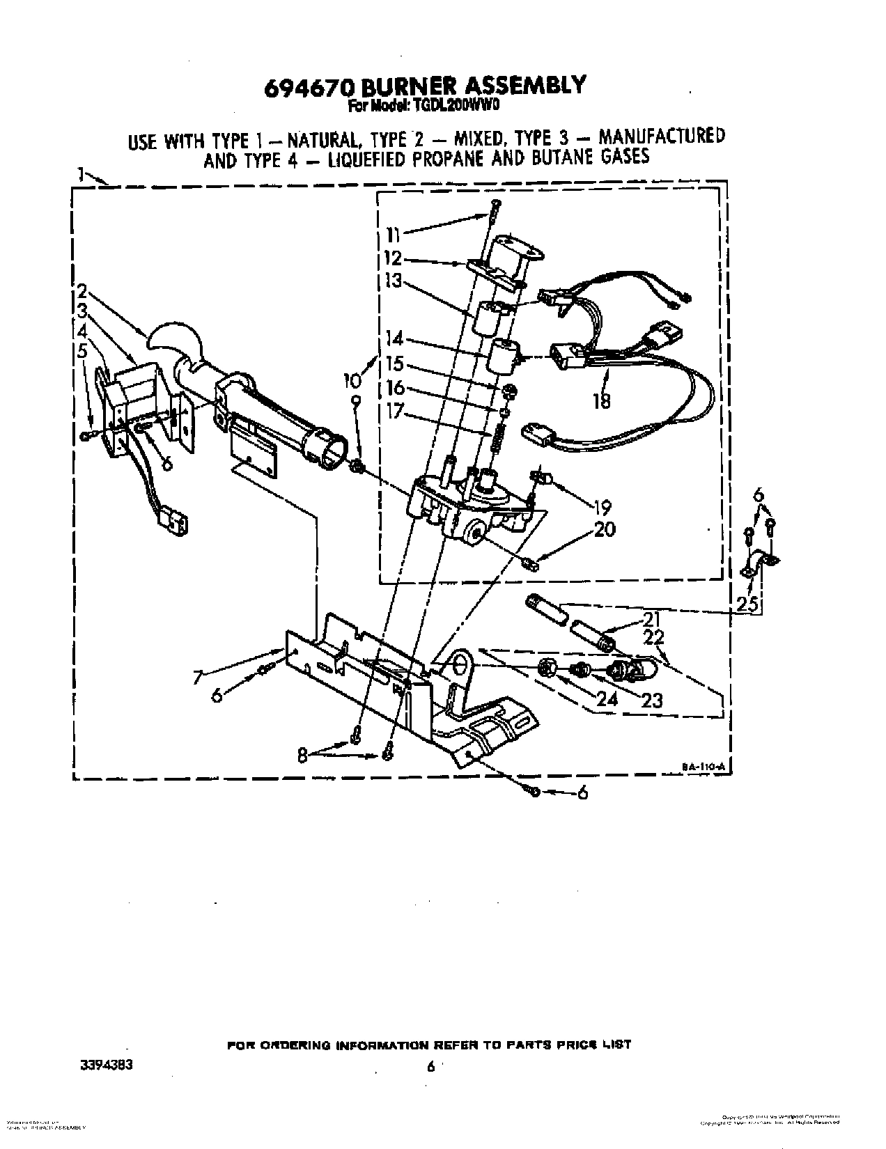 04 - 694670 BURNER ASSEMBLY