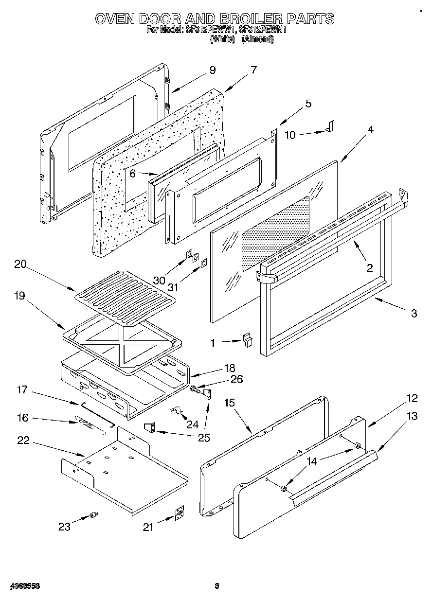 02 - OVEN DOOR AND BROILER