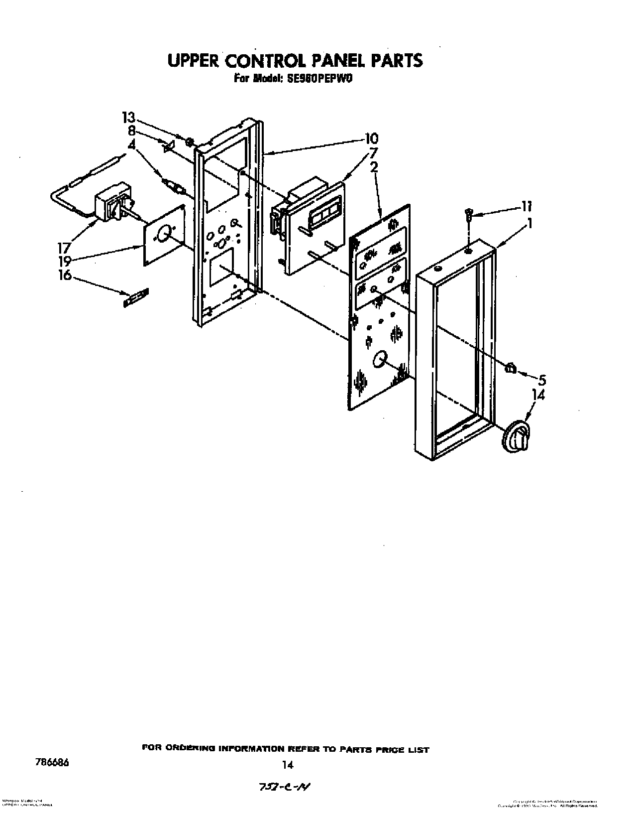 10 - UPPER CONTROL PANEL, LIT/OPTIONAL