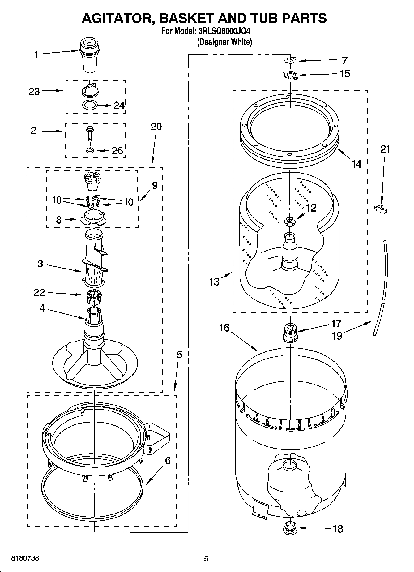 03 - AGITATOR, BASKET AND TUB PARTS