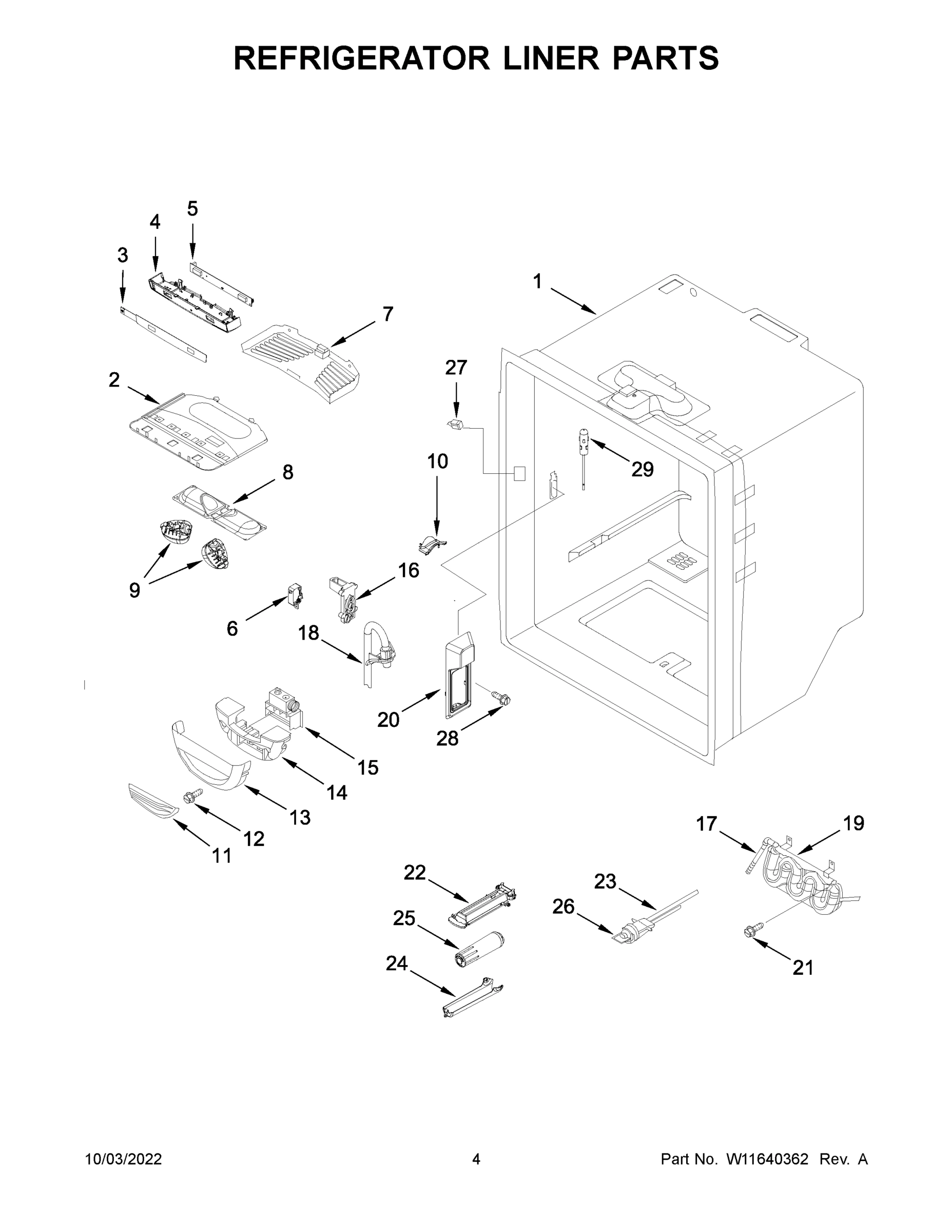 03 - REFRIGERATOR LINER PARTS