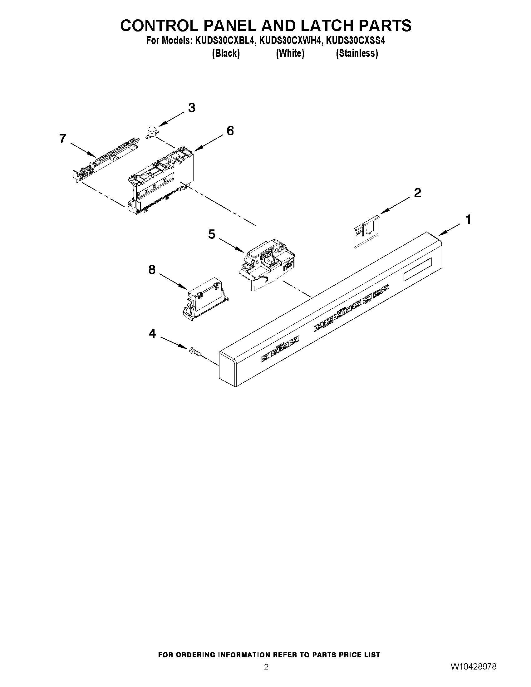 02 - CONTROL PANEL AND LATCH PARTS