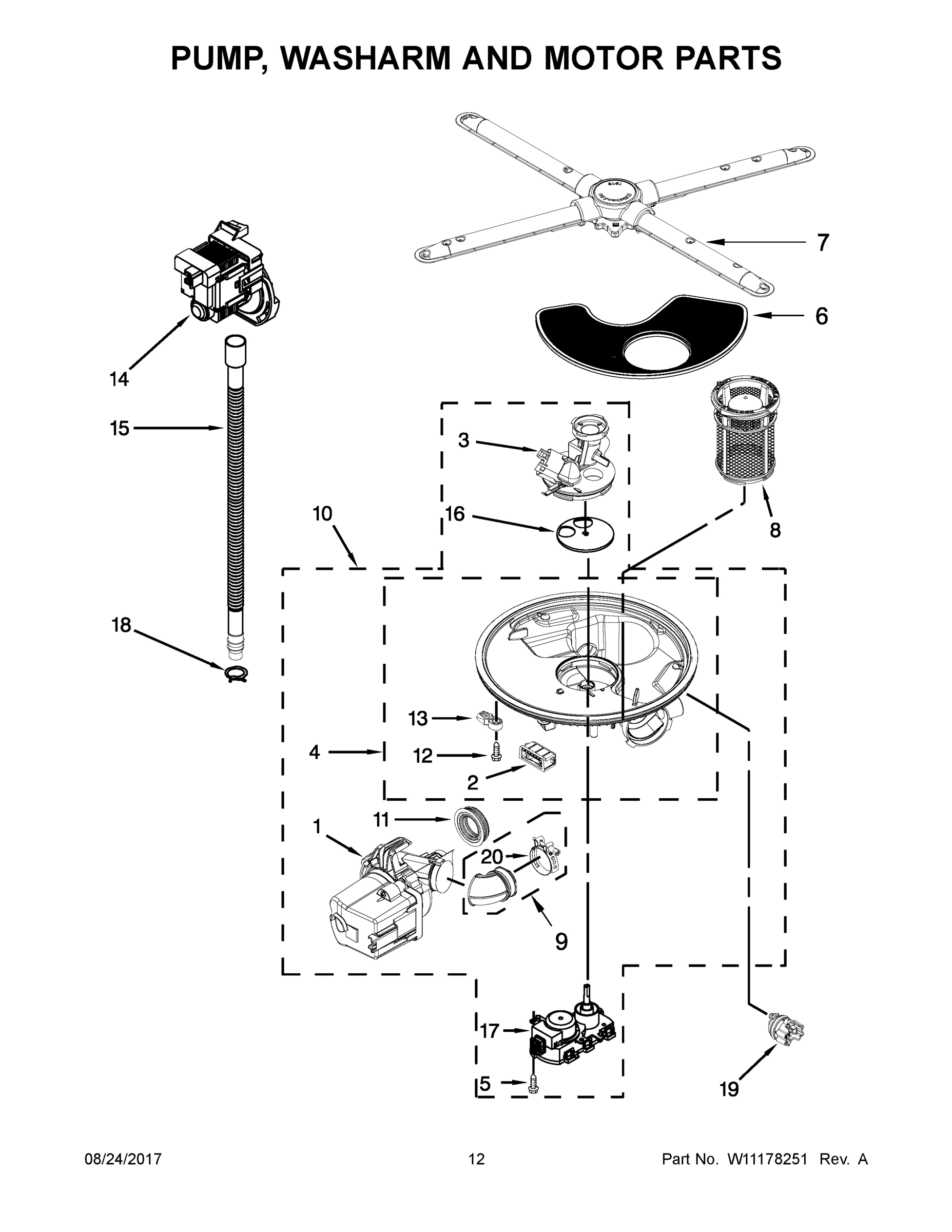 07 - PUMP, WASHARM AND MOTOR PARTS