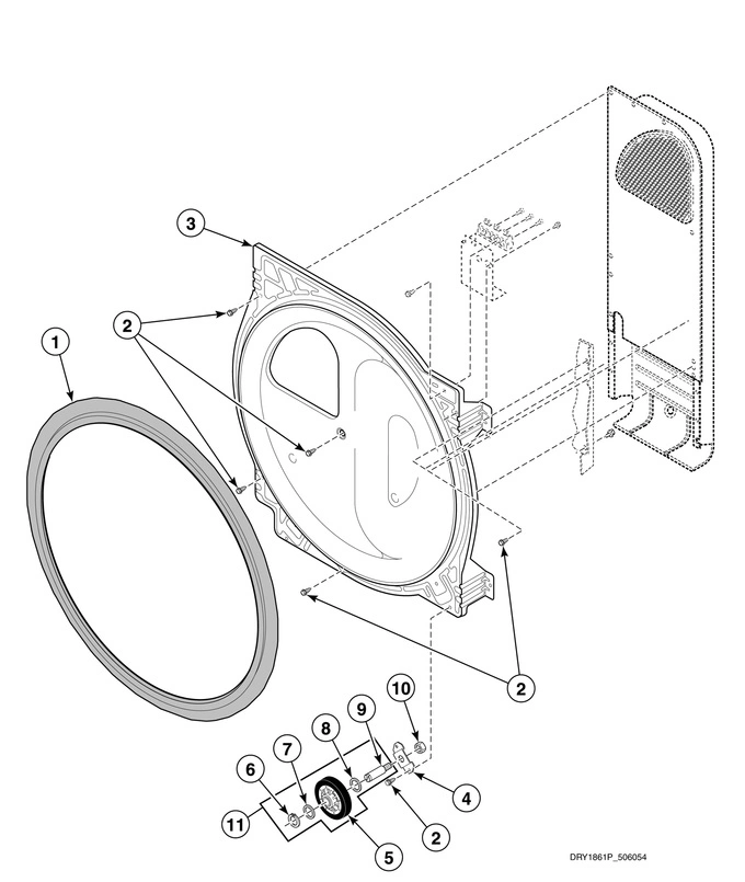 Rear Bulkhead, Felt Seal And Cylinder Roller - 1 Phase Models