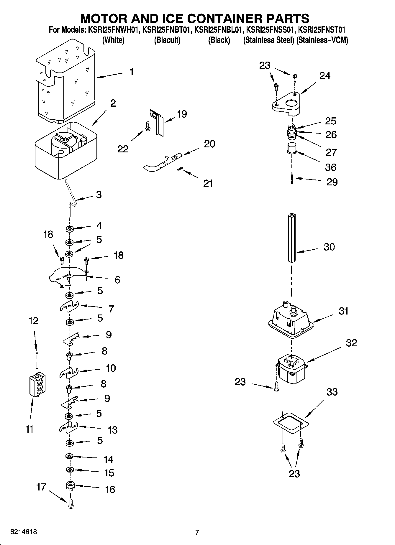 05 - MOTOR AND ICE CONTAINER PARTS