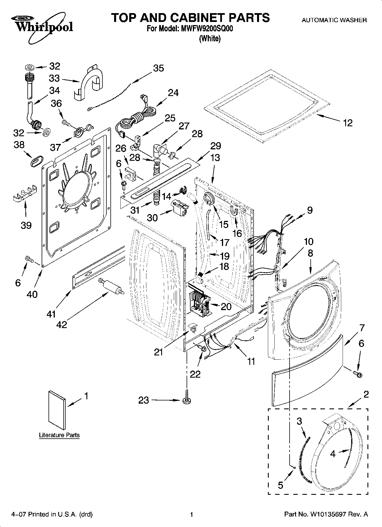01 - TOP AND CABINET PARTS