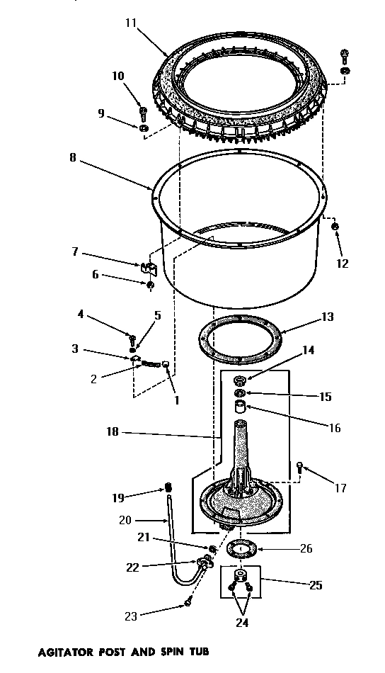 05 - AGITATOR POST & SPIN TUB