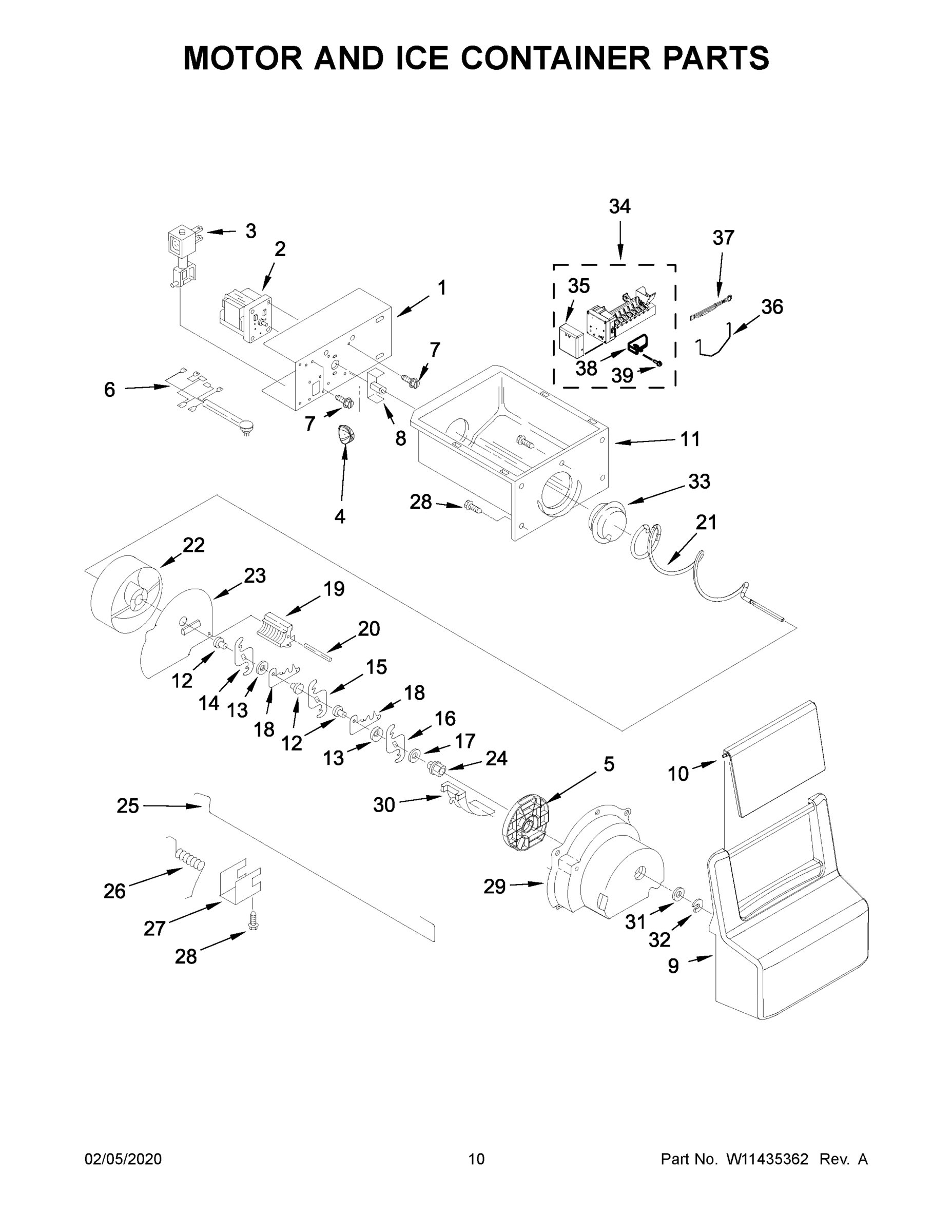 06 - MOTOR AND ICE CONTAINER PARTS
