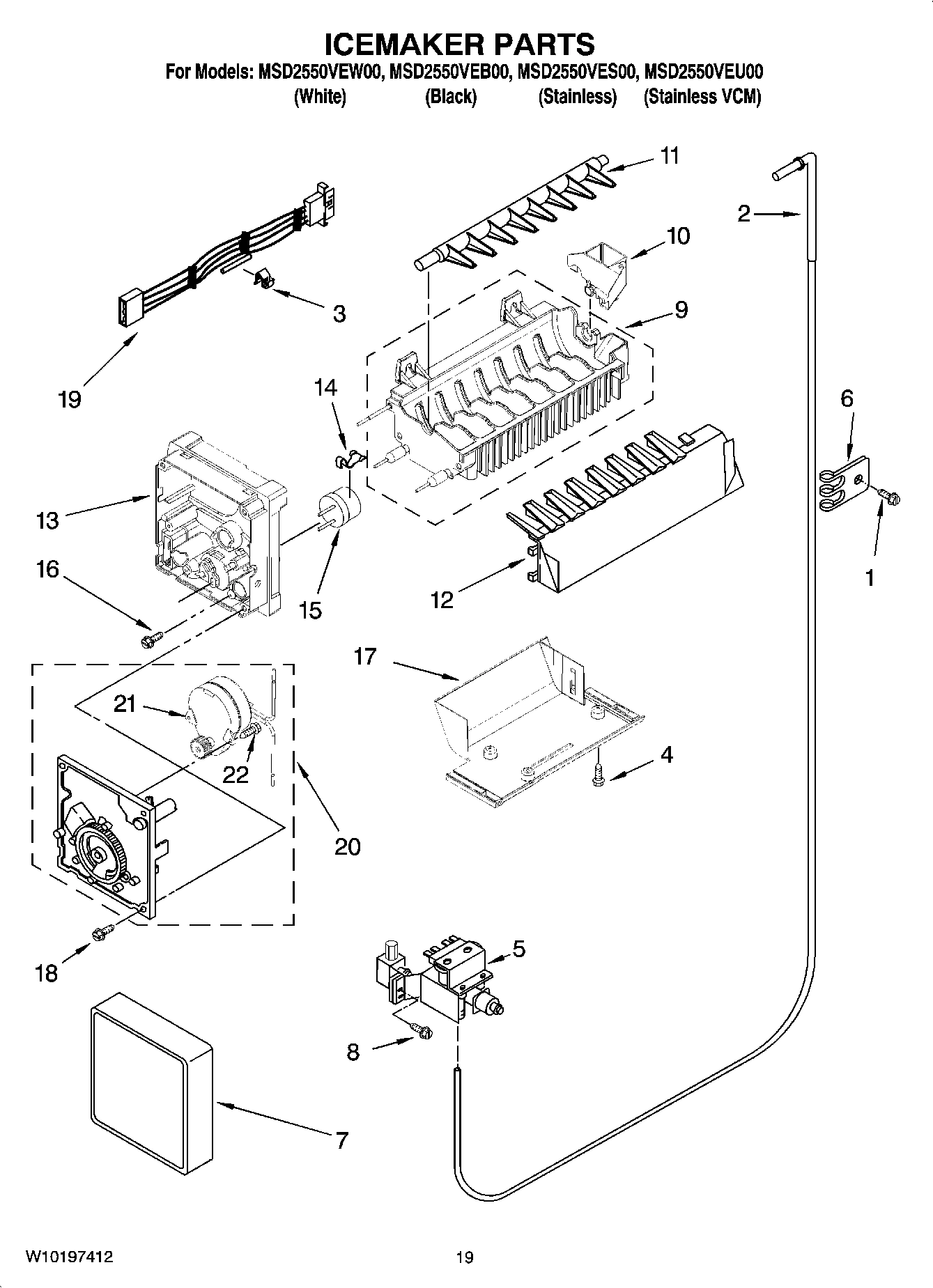 12 - ICEMAKER PARTS, OPTIONAL PARTS (NOT INCLUDED)