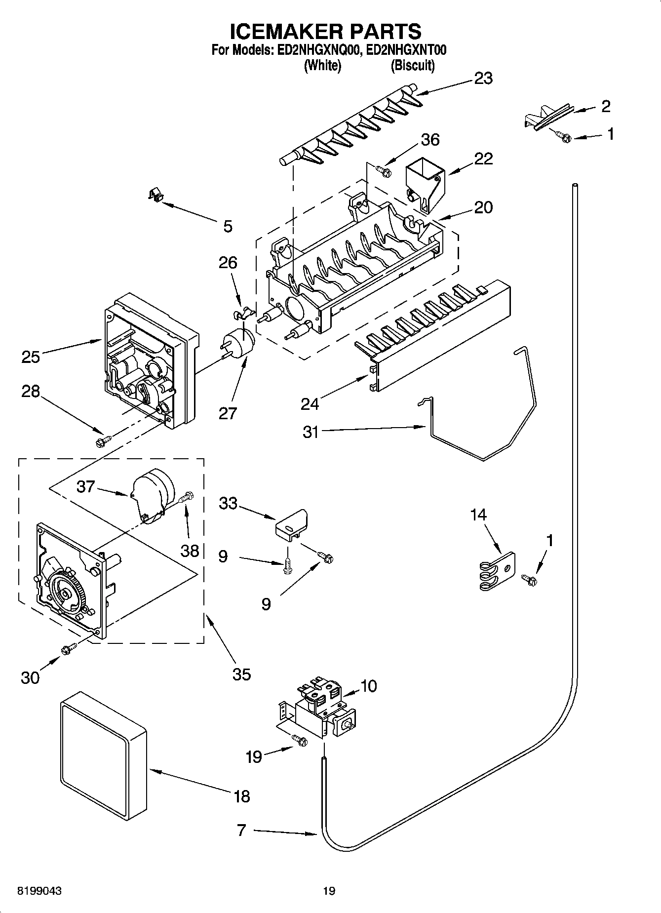 12 - ICEMAKER PARTS, PARTS NOT ILLUSTRATED