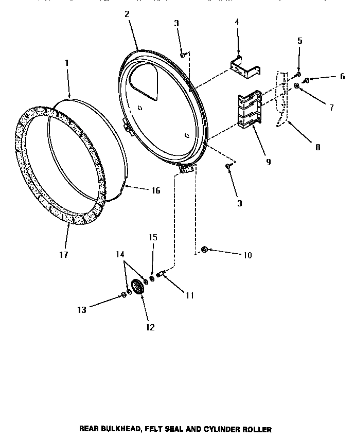 15 - REAR BLKHD, FELT SEAL & CYLINDER ROLLER
