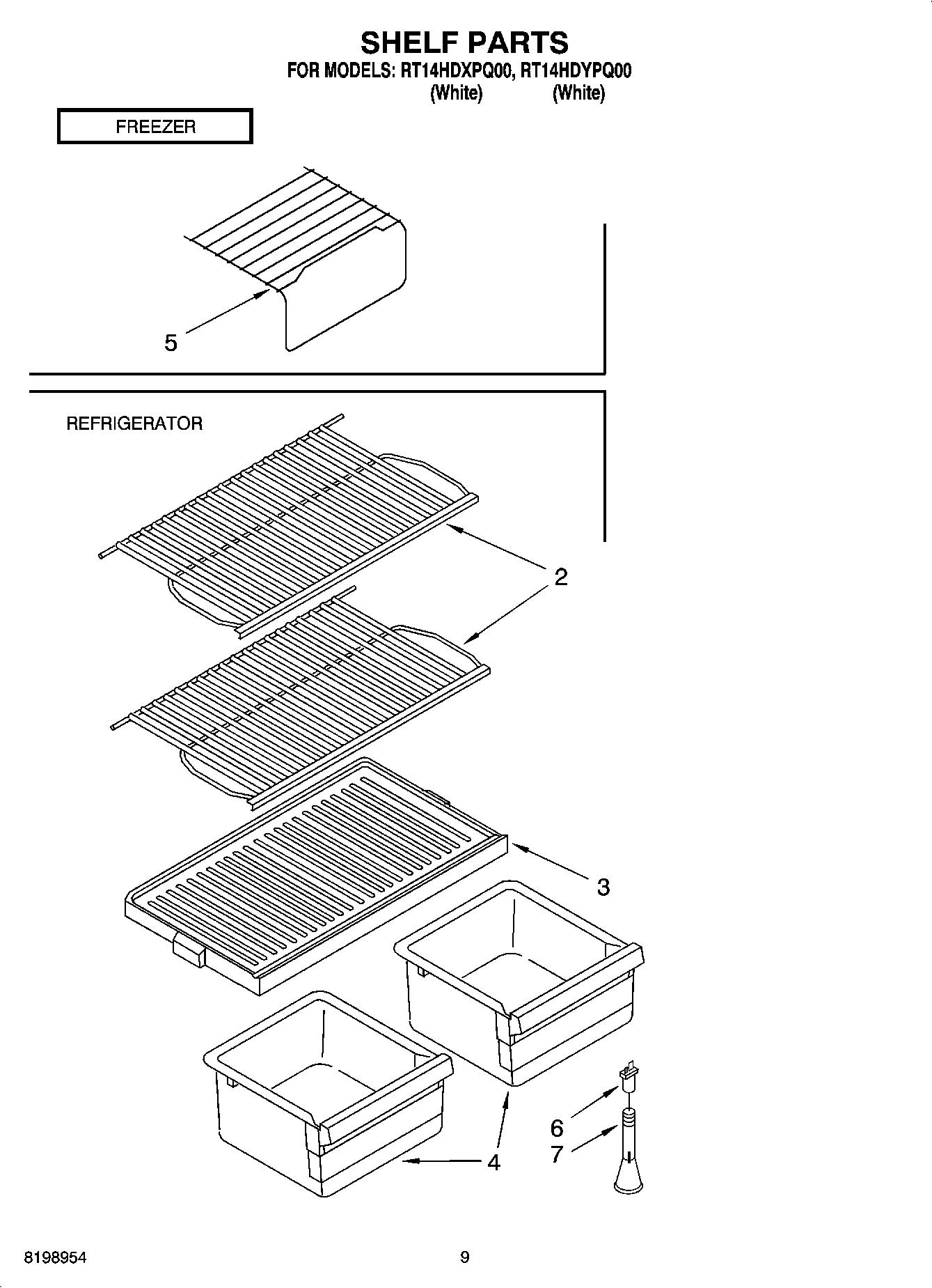 05 - SHELF PARTS, OPTIONAL PARTS (NOT INCLUDED)
