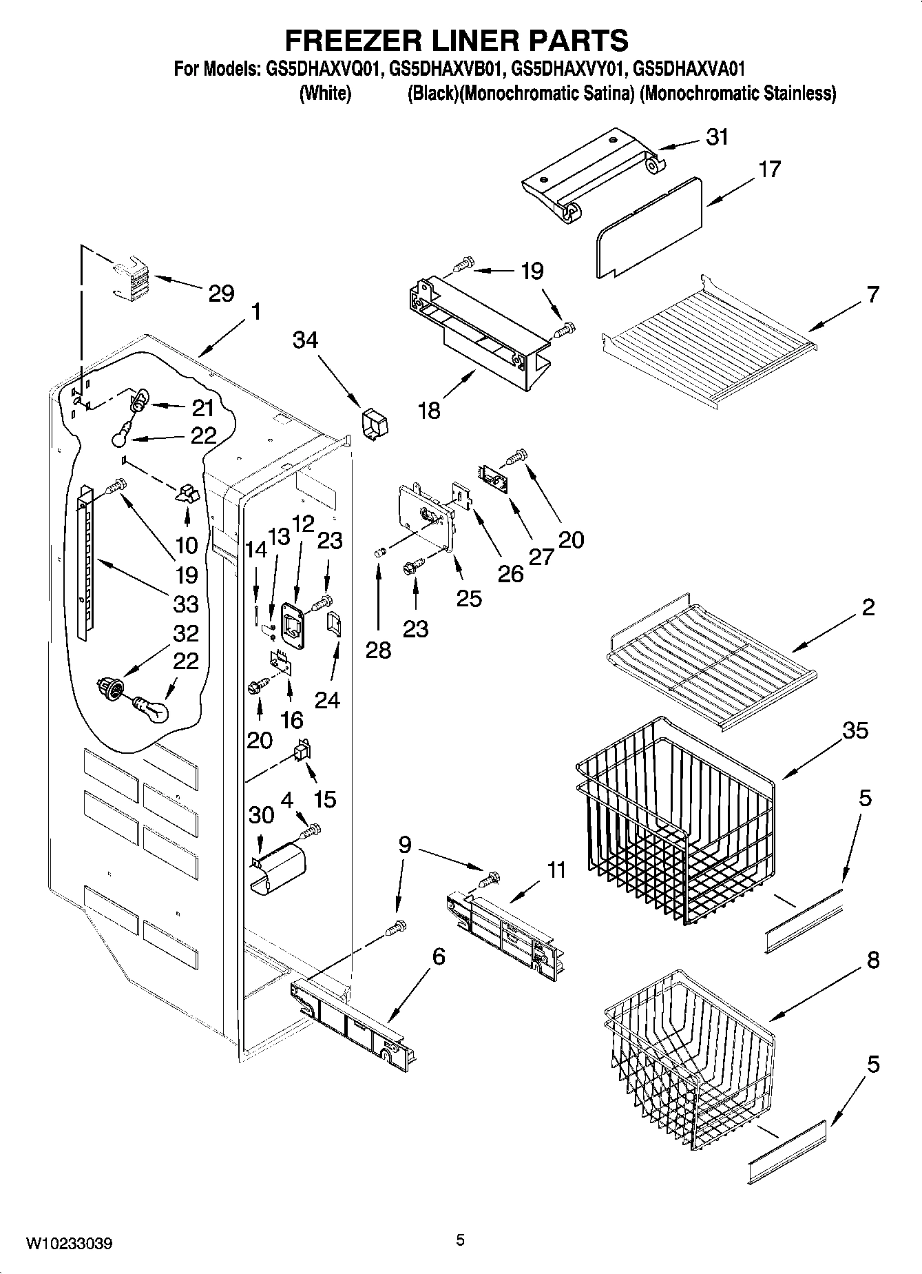 04 - FREEZER LINER PARTS