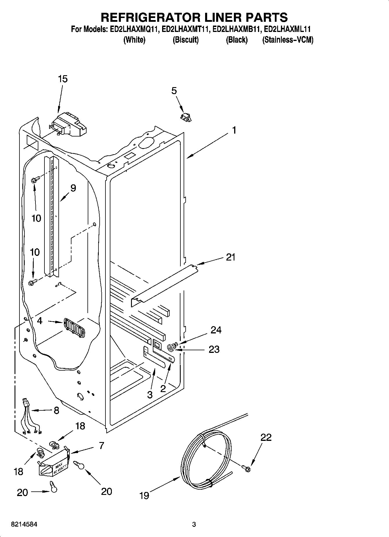 02 - REFRIGERATOR LINER PARTS