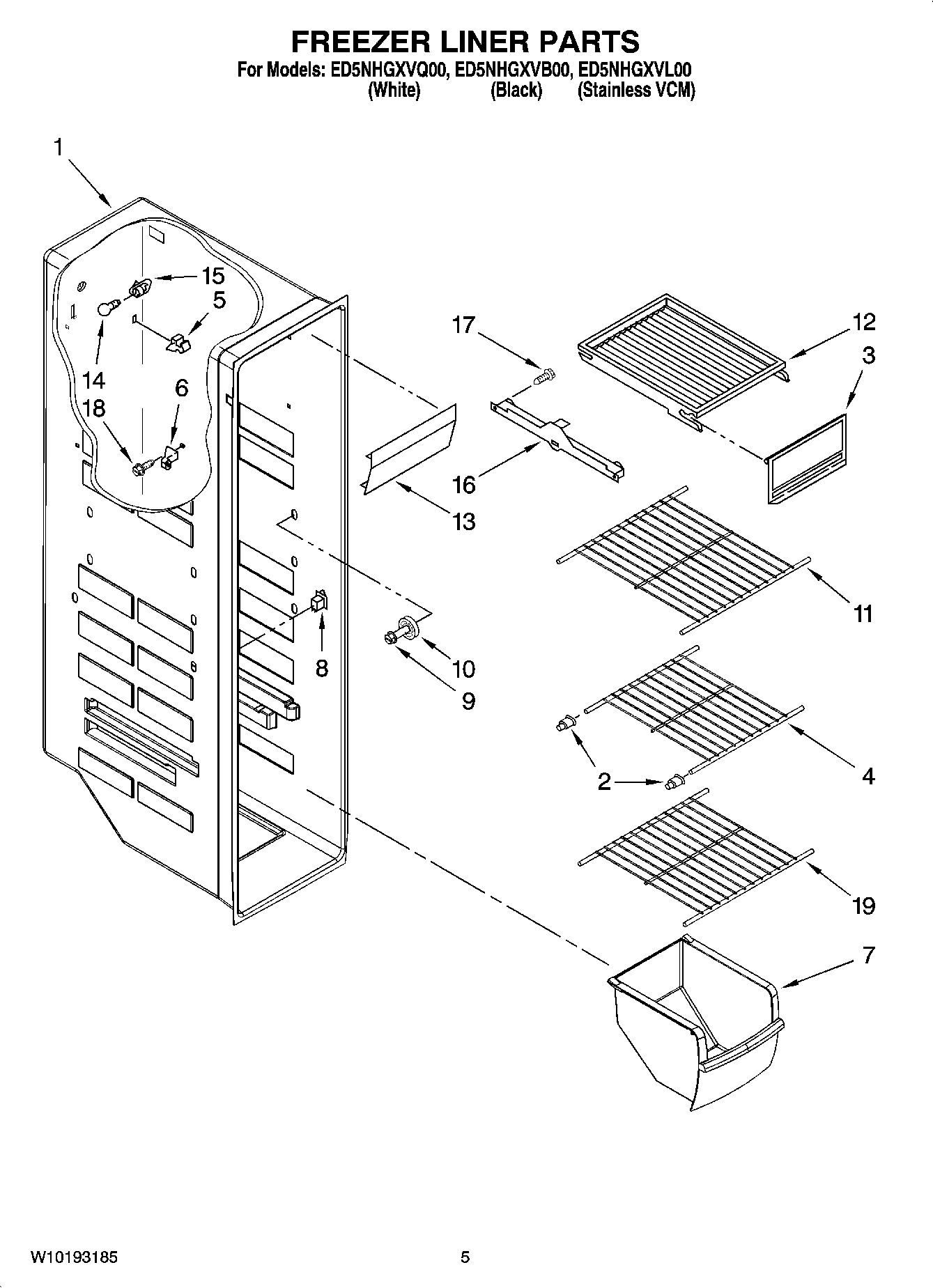 04 - FREEZER LINER PARTS