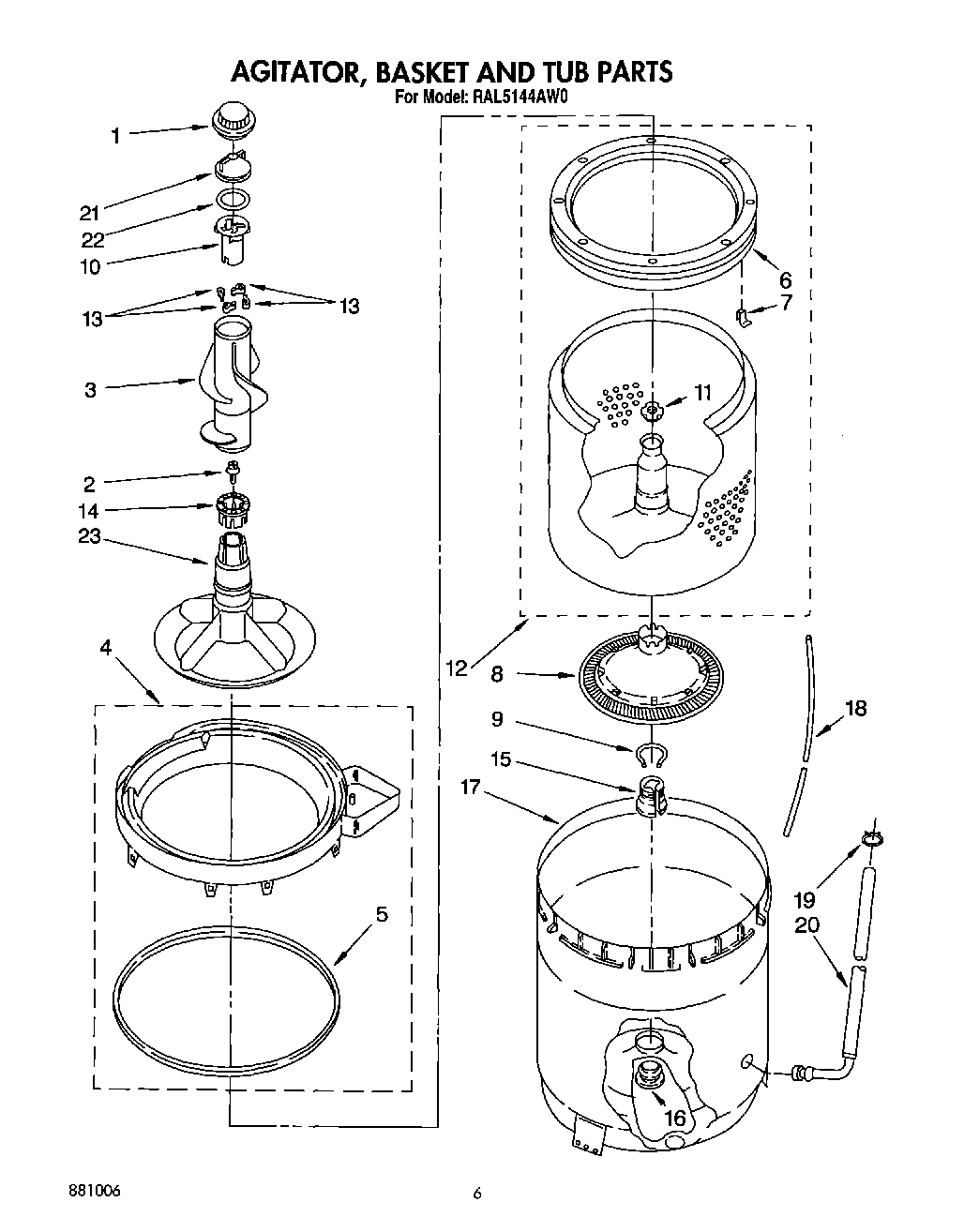 05 - AGITATOR, BASKET AND TUB