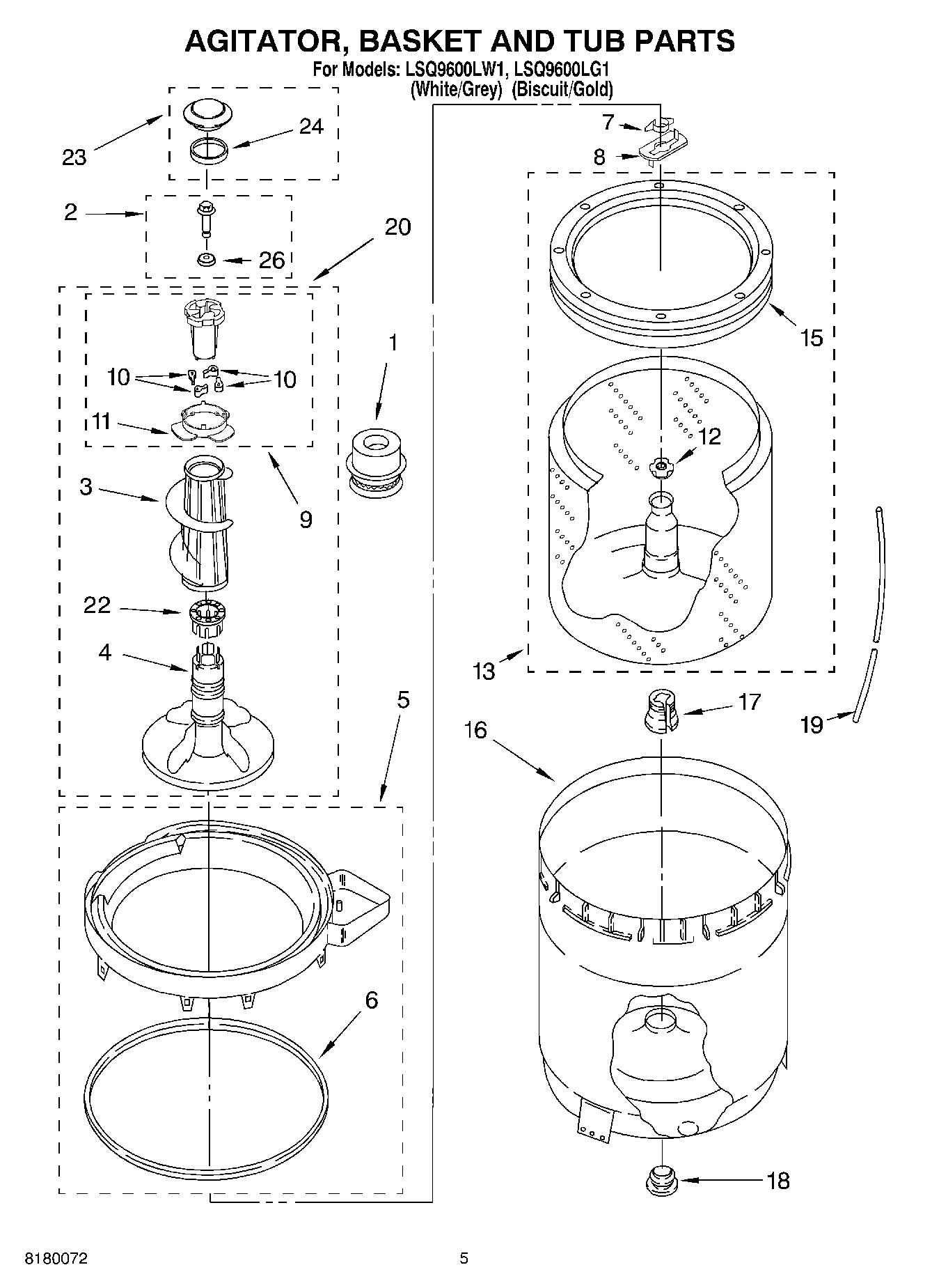 03 - AGITATOR, BASKET AND TUB PARTS