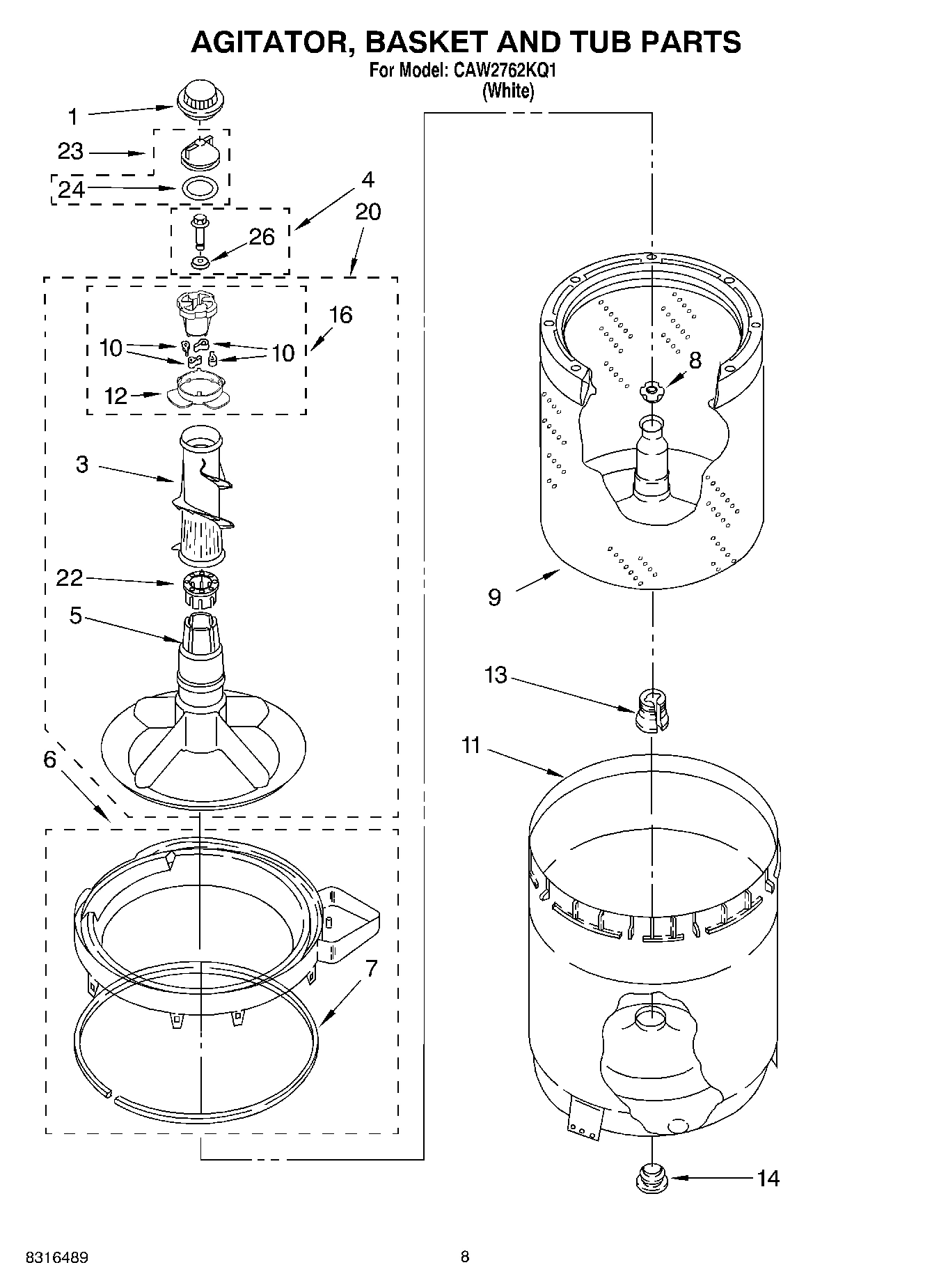 05 - AGITATOR, BASKET AND TUB PARTS
