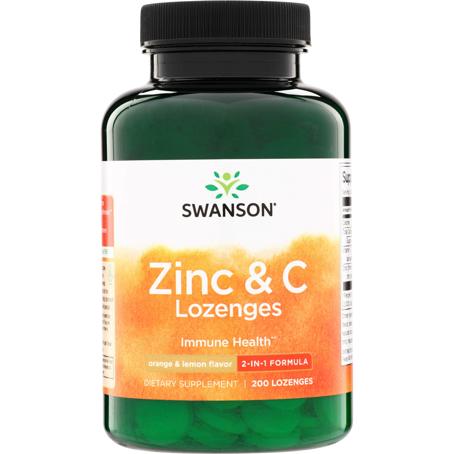 Swanson Vitamins Zinc & C Lozenges - Orange Lemon Flavor Vitamin | 200 Loz