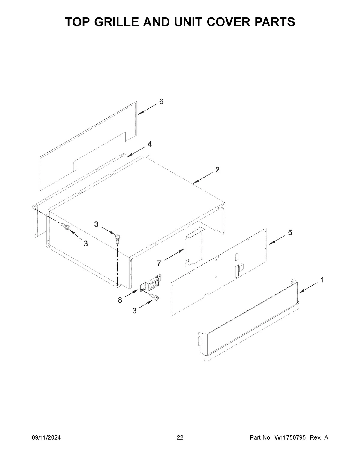 12 - TOP GRILLE AND UNIT COVER PARTS