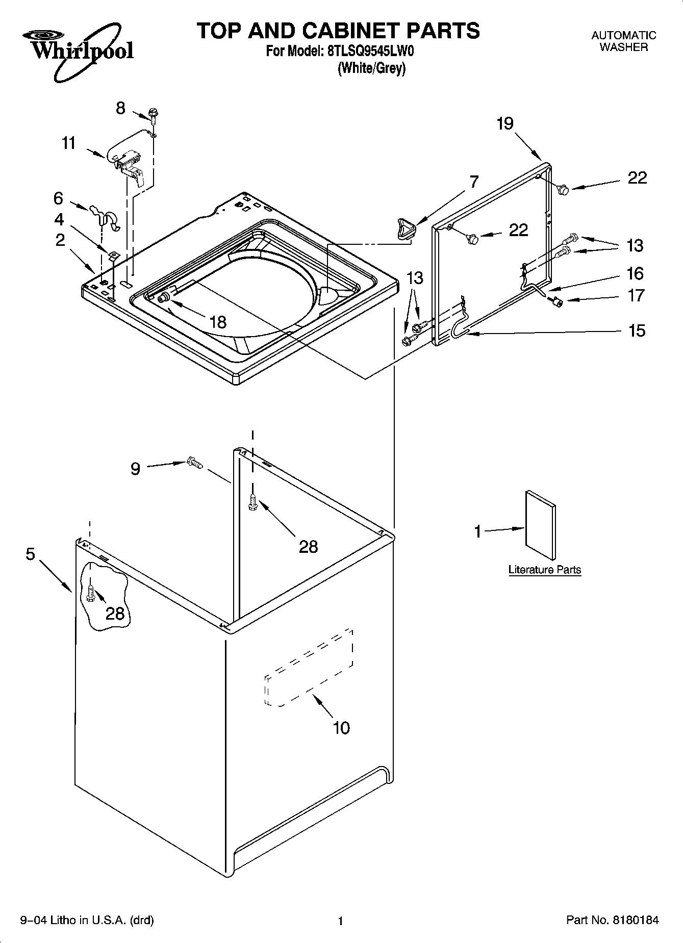 01 - TOP AND CABINET PARTS