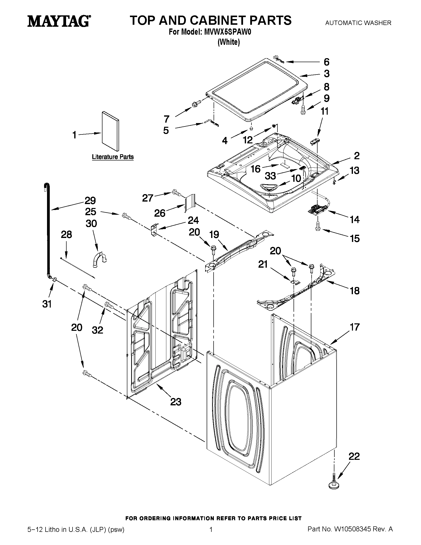 01 - TOP AND CABINET PARTS