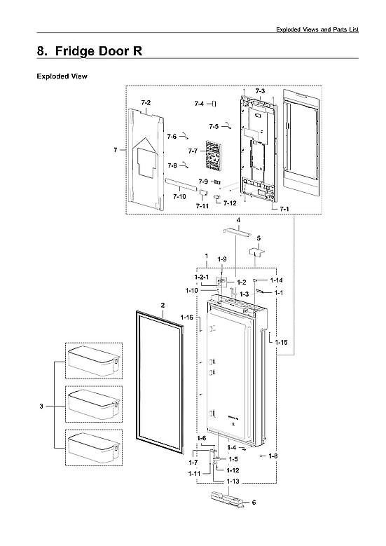 RIGHT REFRIGERATOR DOOR PARTS