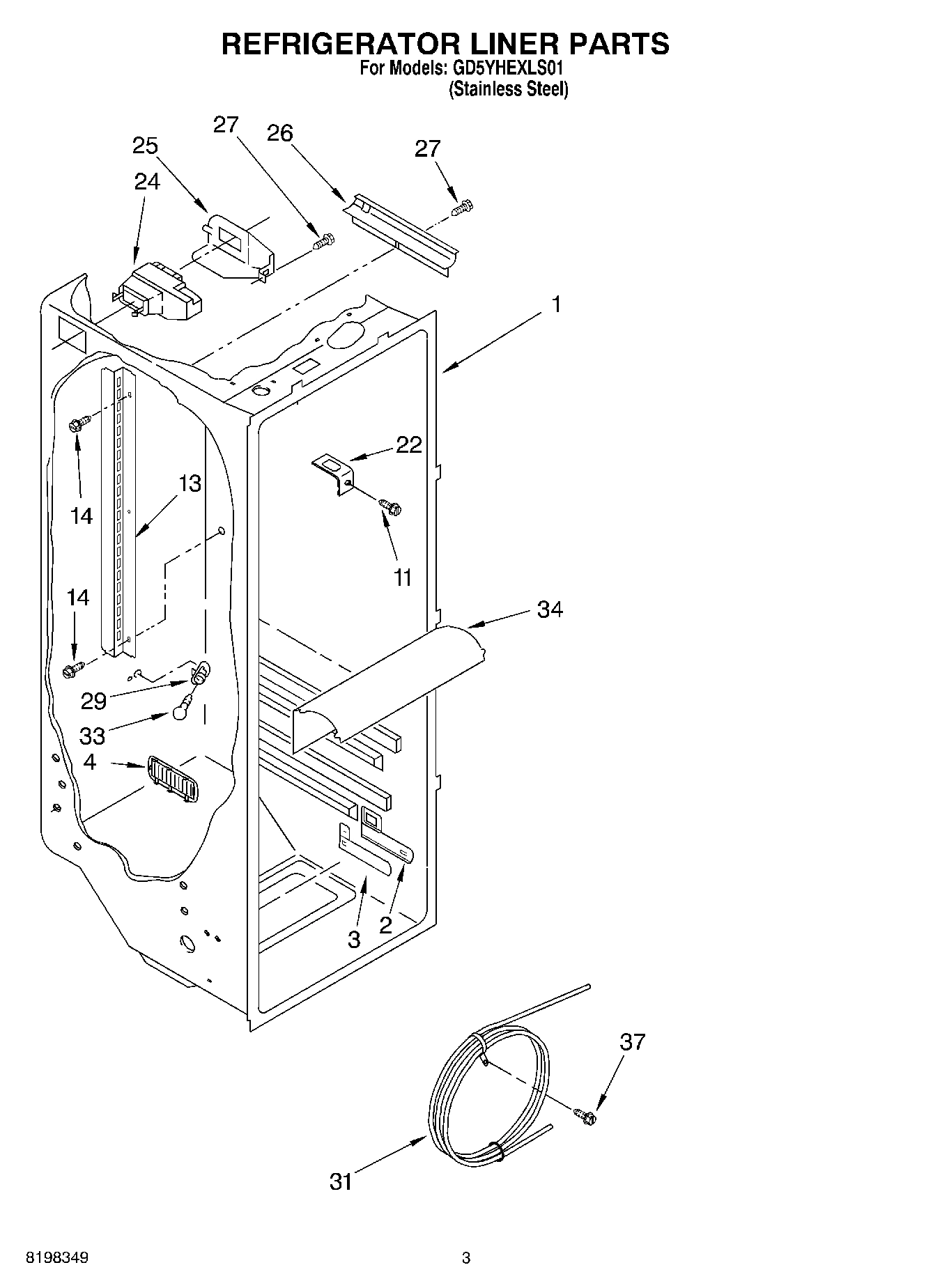 02 - REFRIGERATOR LINER PARTS
