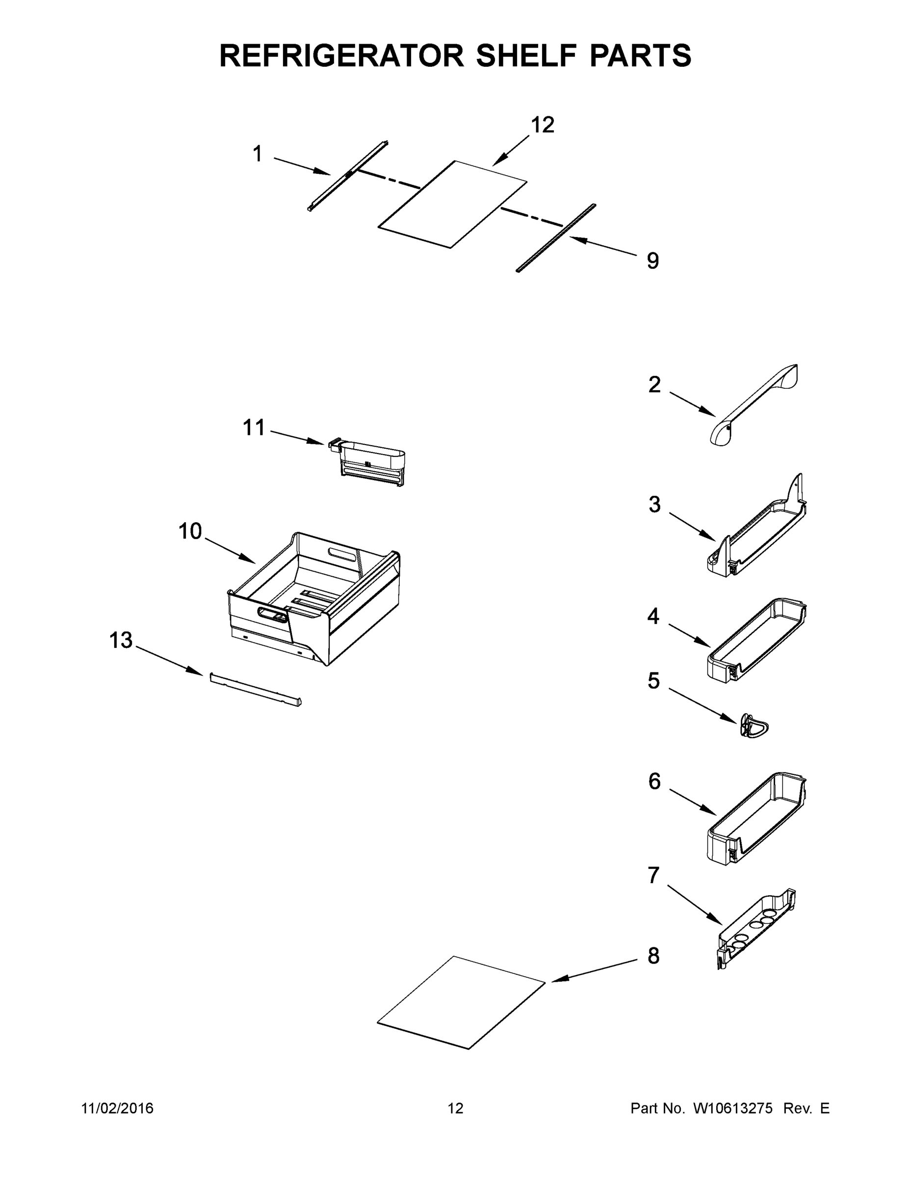 07 - REFRIGERATOR SHELF PARTS