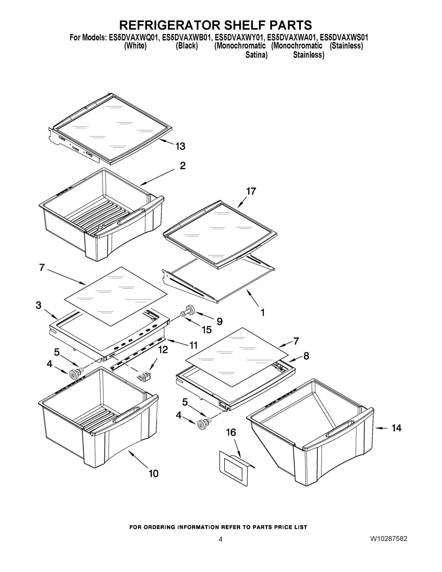 03 - REFRIGERATOR SHELF PARTS