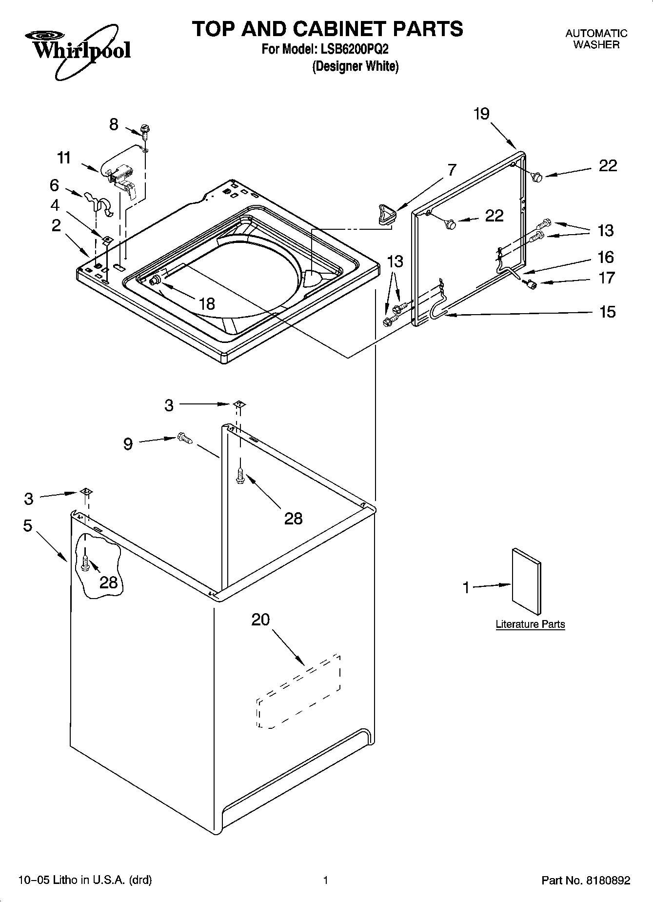 01 - TOP AND CABINET PARTS