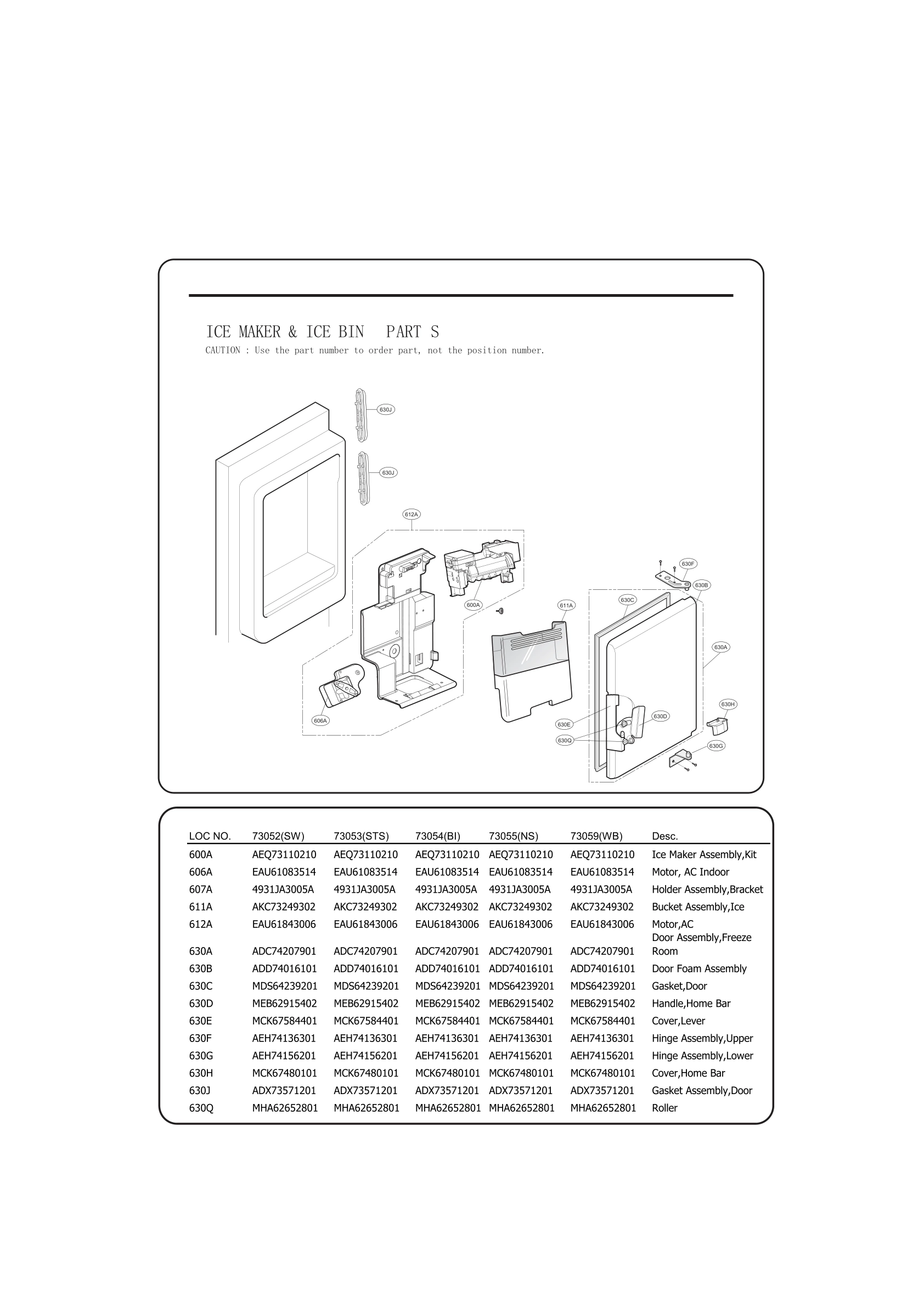 ICEMAKER ICE BIN