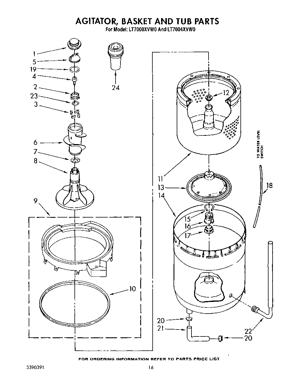 11 - AGITATOR, BASKET AND TUB