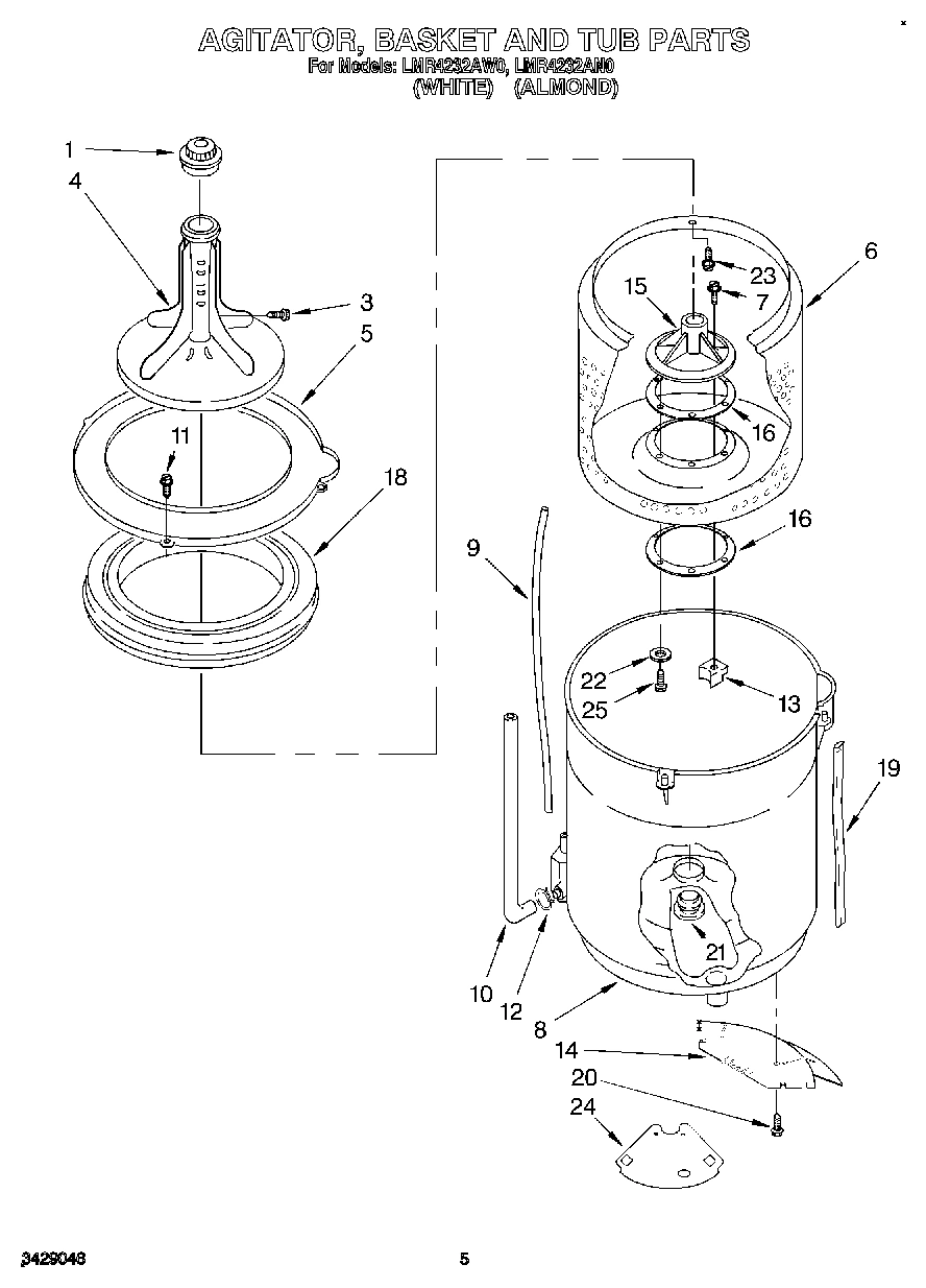 03 - AGITATOR, BASKET AND TUB