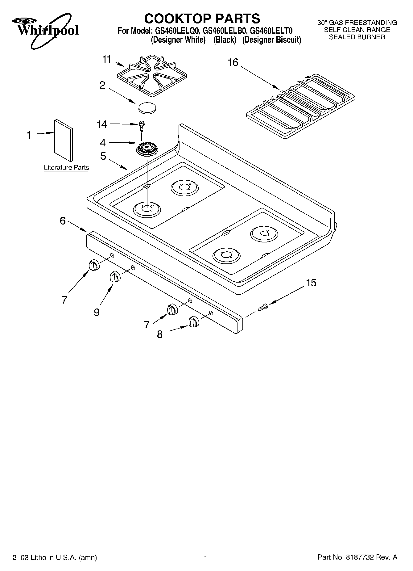 01 - COOKTOP PARTS