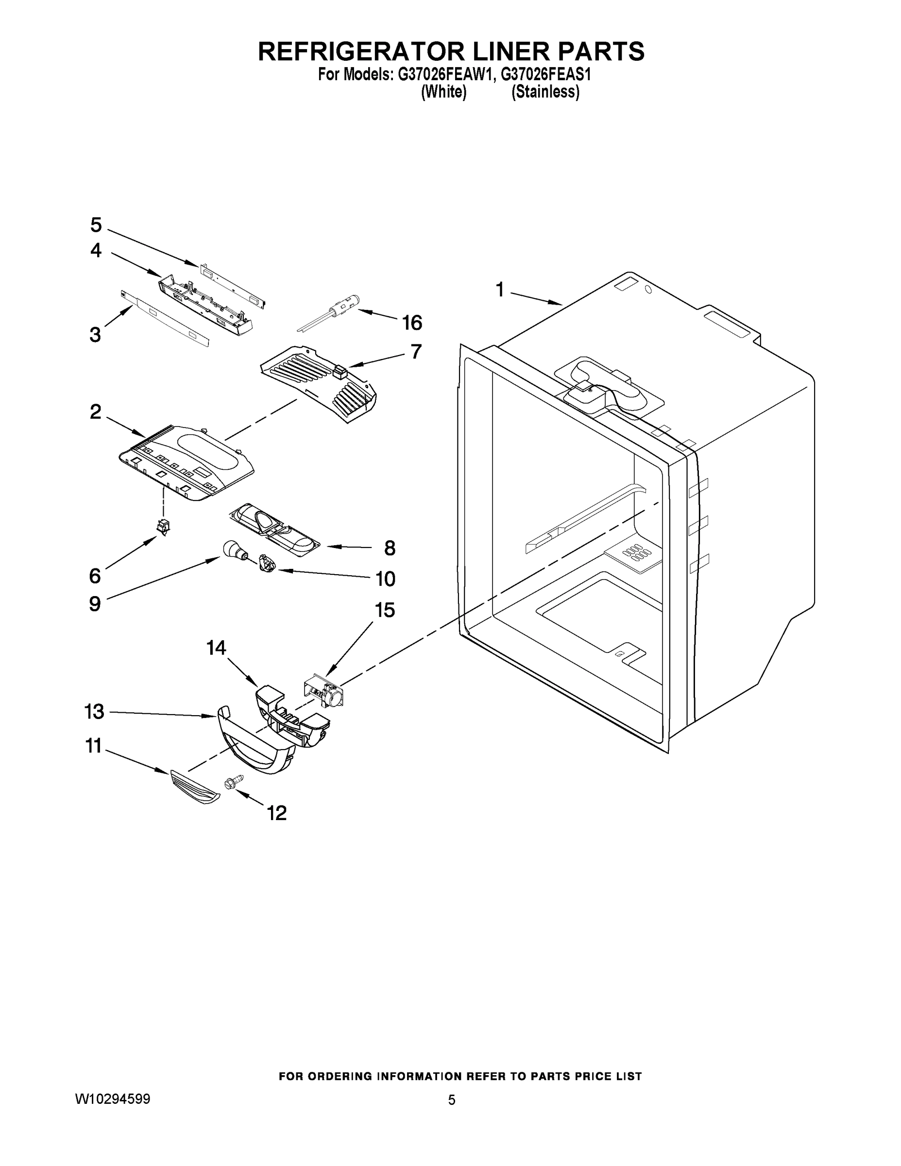 03 - REFRIGERATOR LINER PARTS