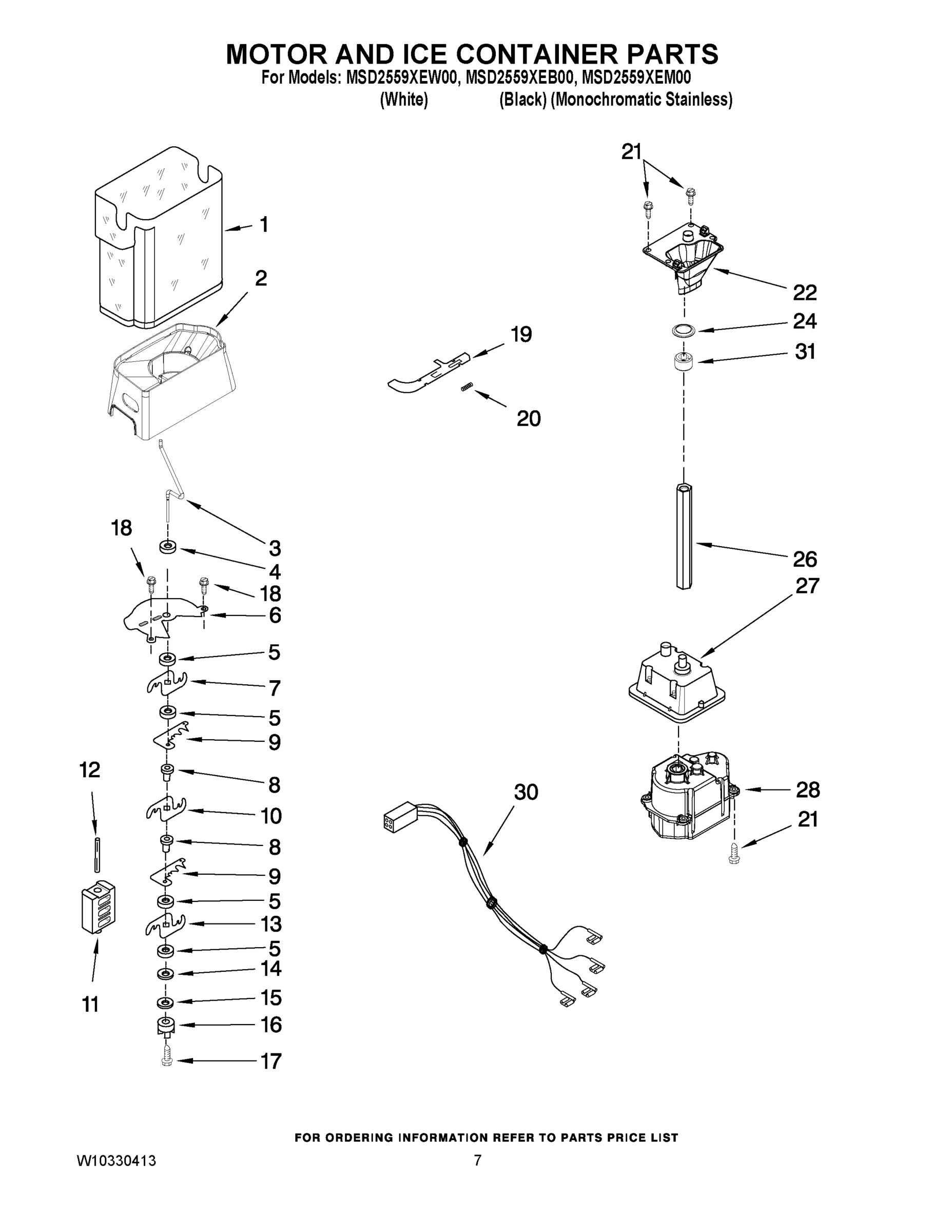 05 - MOTOR AND ICE CONTAINER PARTS