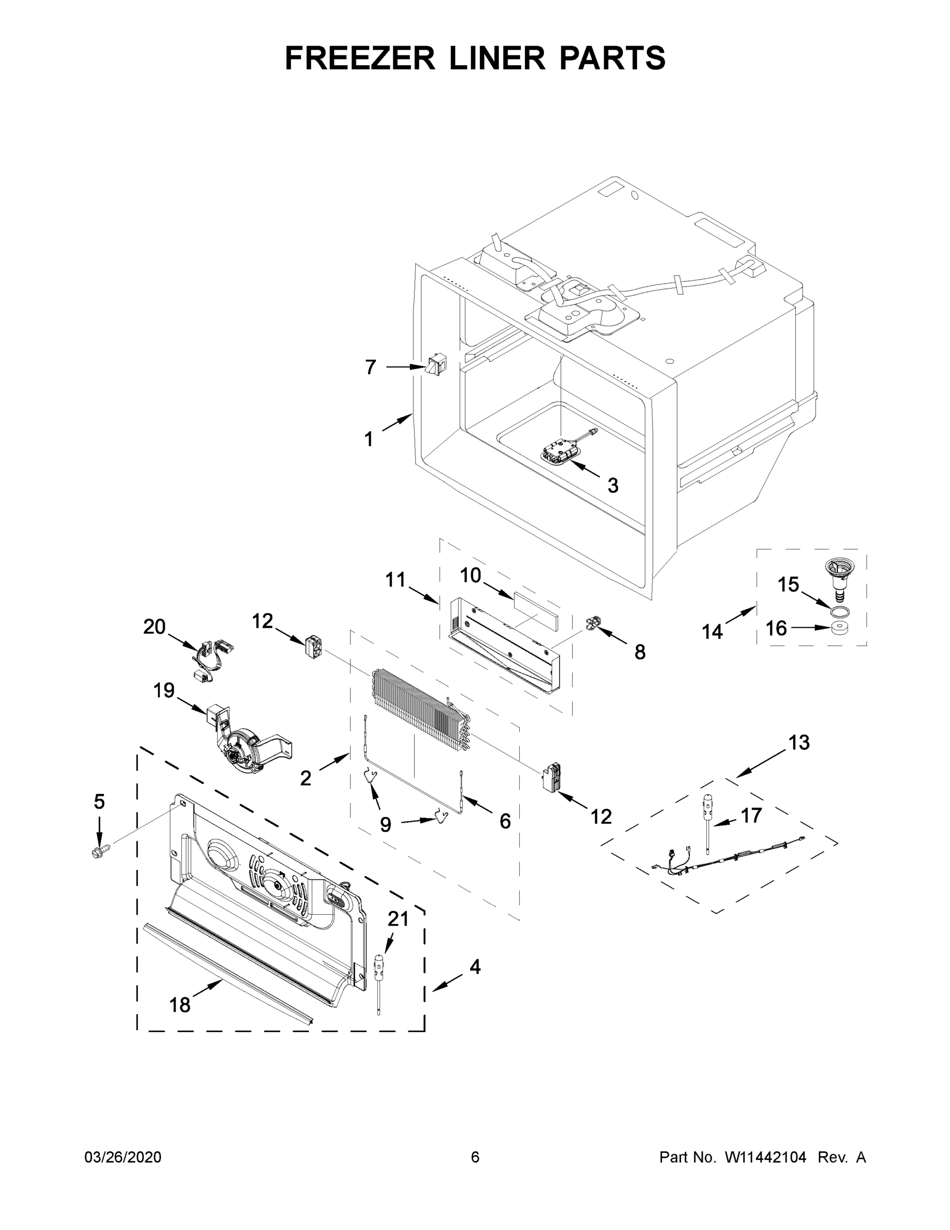 04 - FREEZER LINER PARTS