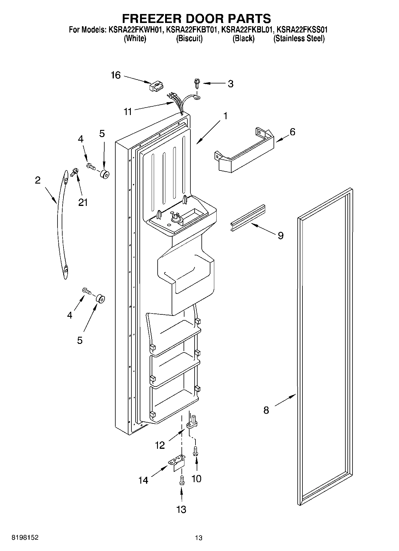 08 - FREEZER DOOR PARTS